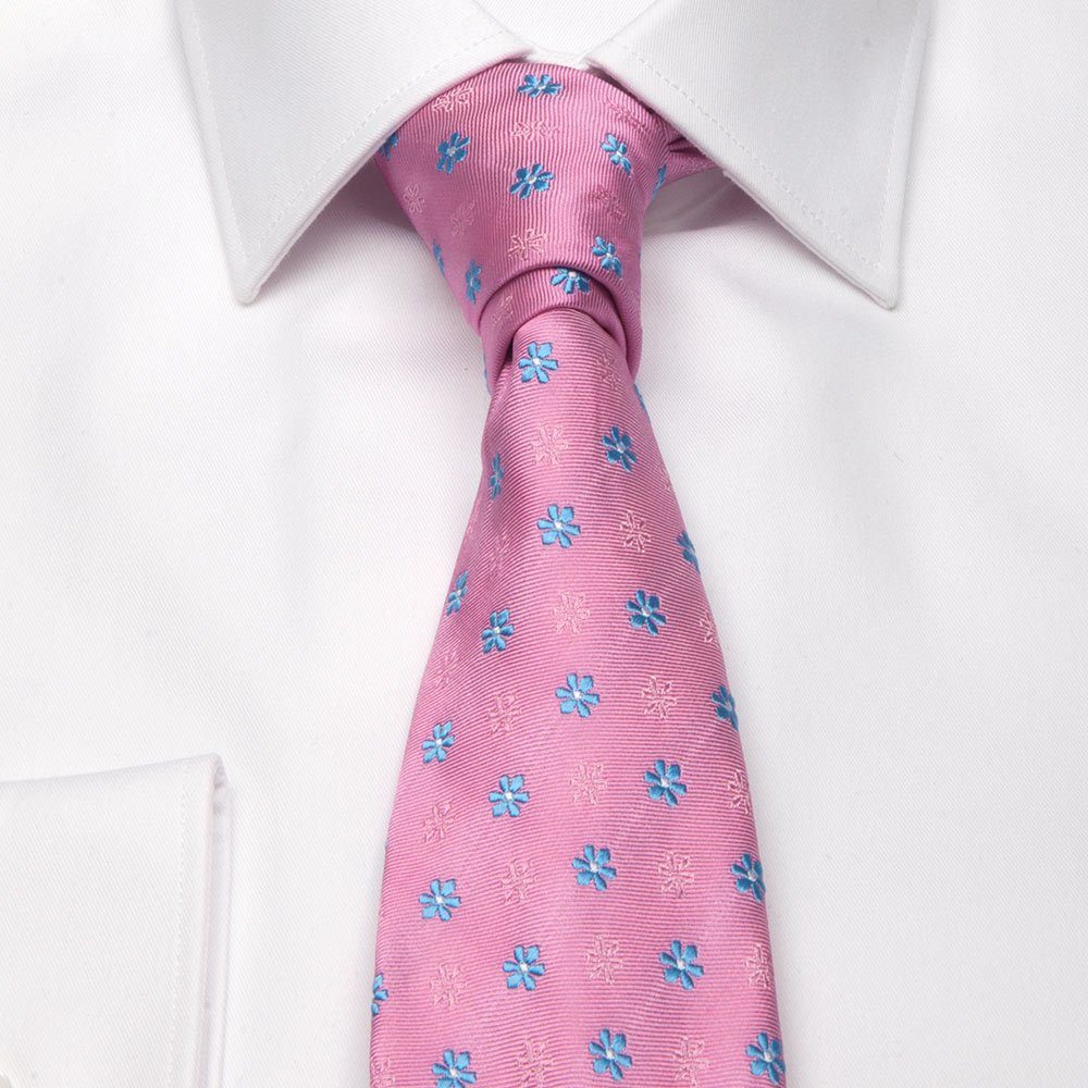 BGENTS cm) Krawatte Breit (8 mit Krawatte Blüten-Muster Seiden-Jacquard Rosa