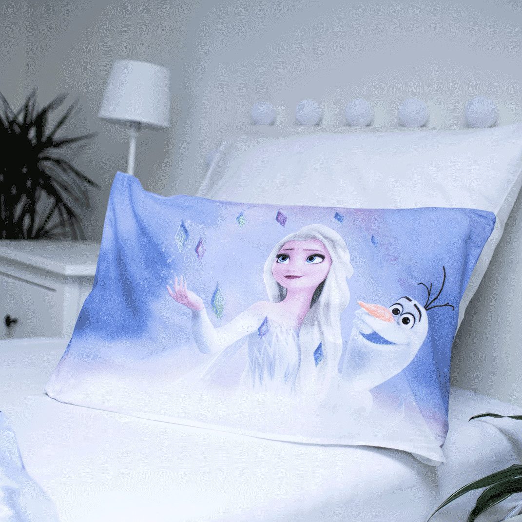 Disney Frozen Kinderbettwäsche Wendebettwäsche Disney Frozen 2 Anna Elsa 100x135 cm + 40x60 cm, Baumwolle, 2 teilig