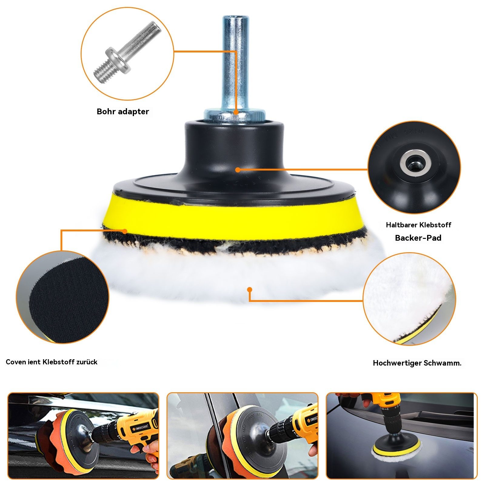 Hikity Polierpad 80mm Polierschwämme Pads, 25tlg Polieren Pad zum Polieren, Schleifen