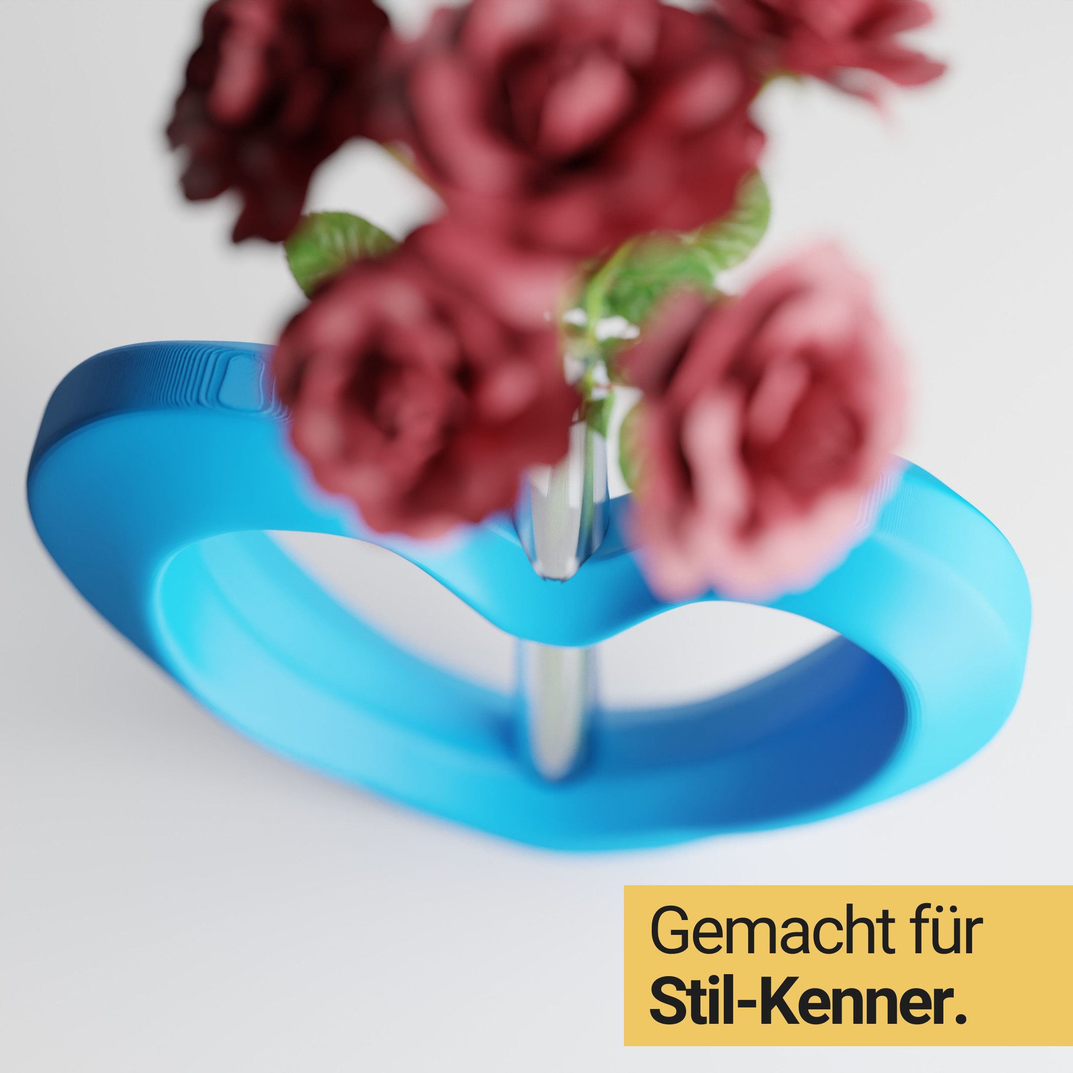 Shapes - Decorations Dekovase Herzvase, Deko in Herzform mit Glasröhrchen, Valentinstag Geschenk, Glasröhrchen für einzelne Blume