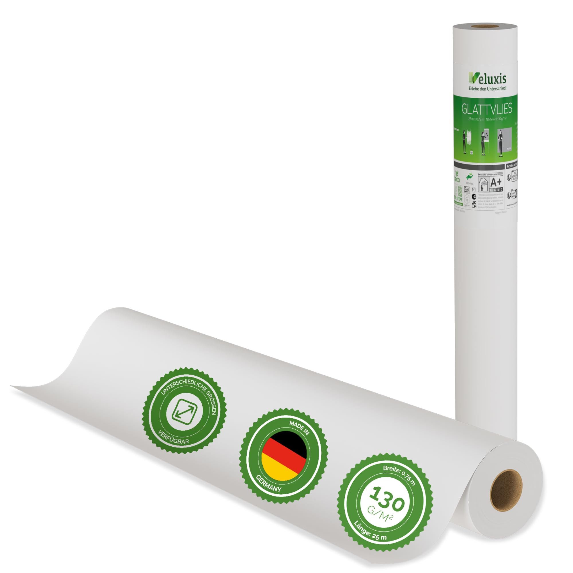 Veluxis Malervlies Veluxis® Premium Glatvlies, (1-St), überstreichbar, rissüberbrückend & formstabil