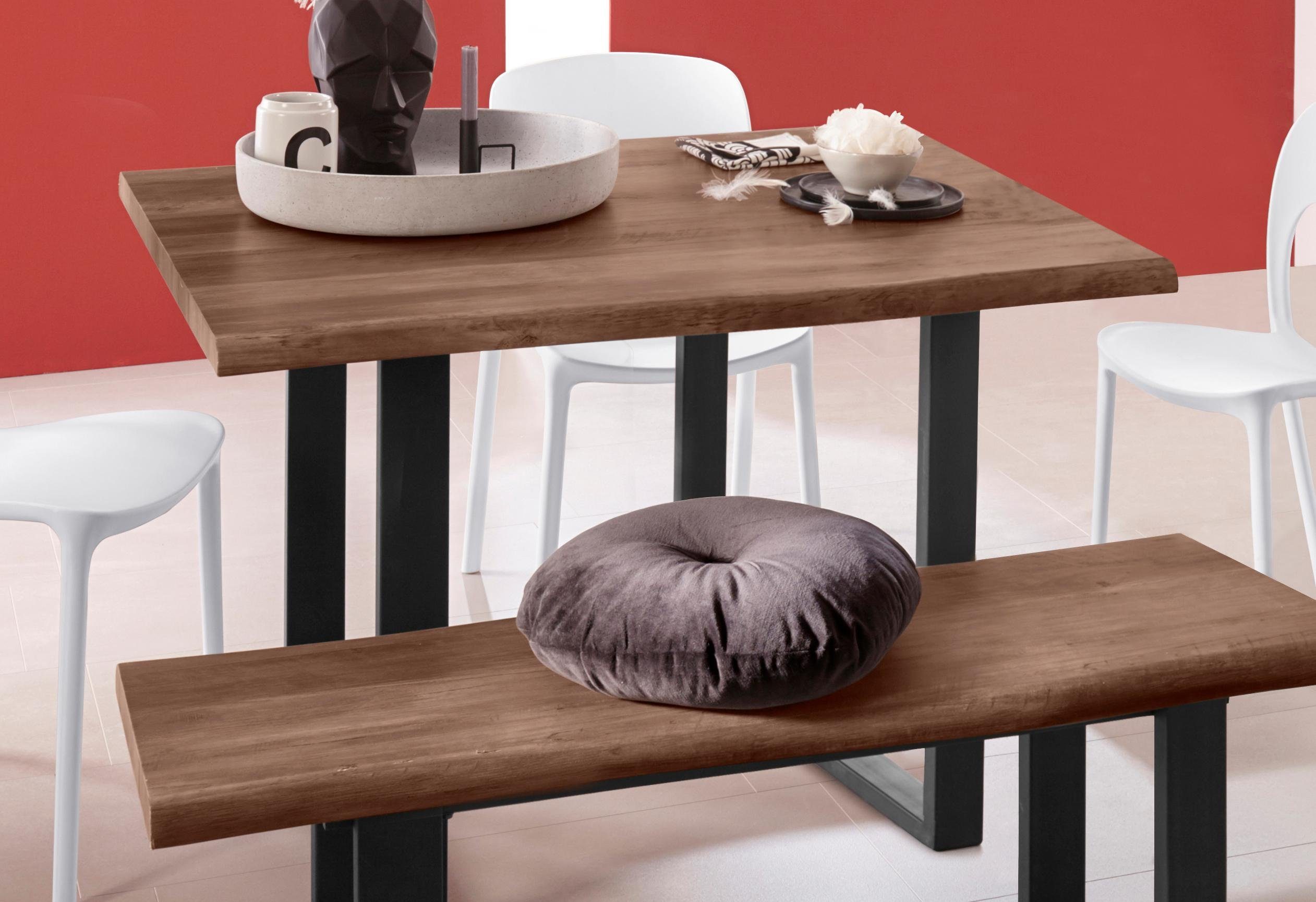 INOSIGN Baumkantentisch »Selina« mit schönem Metallgestell und folierte Holzoptik auf der Tischplatte - INOSIGN