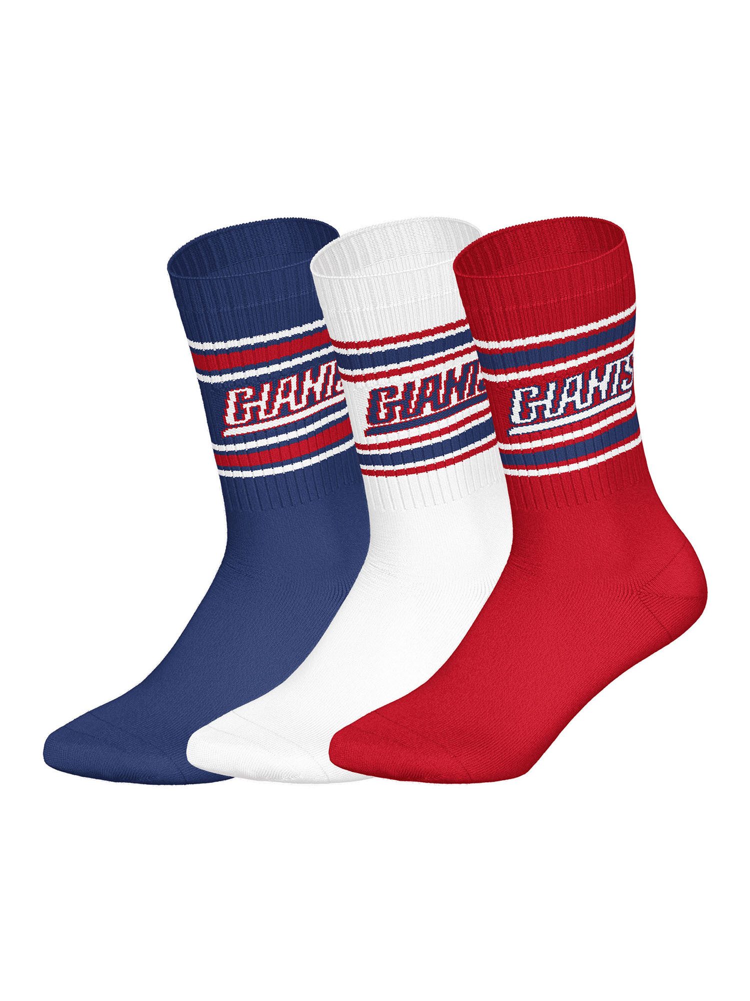 NFL Freizeitsocken NY Giants Crew (3-Paar) Casual Socken, Alltagssocken
