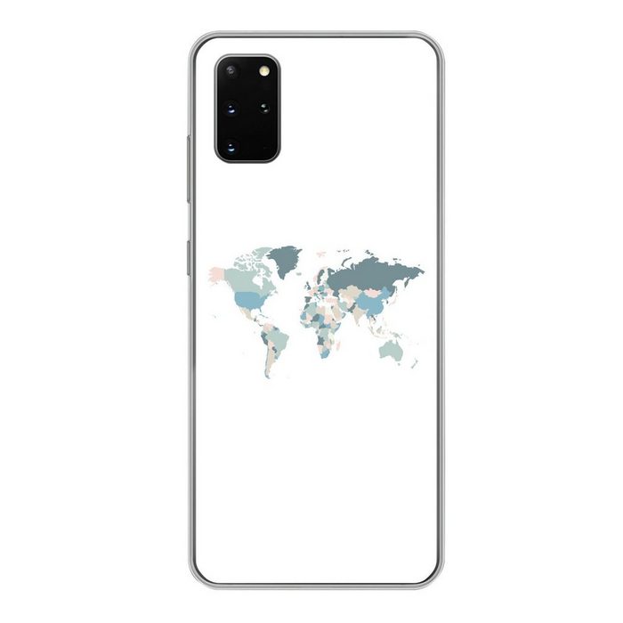 MuchoWow Handyhülle Weltkarte - Pastell - Länder Phone Case Handyhülle Samsung Galaxy S20 Plus Silikon Schutzhülle
