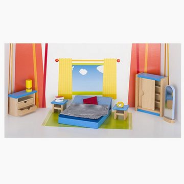 goki Puppenhaus Schlafzimmer für Puppenhaus, (16 teilig), Moderne Puppenmöbel mit detailverliebten Accessoires.