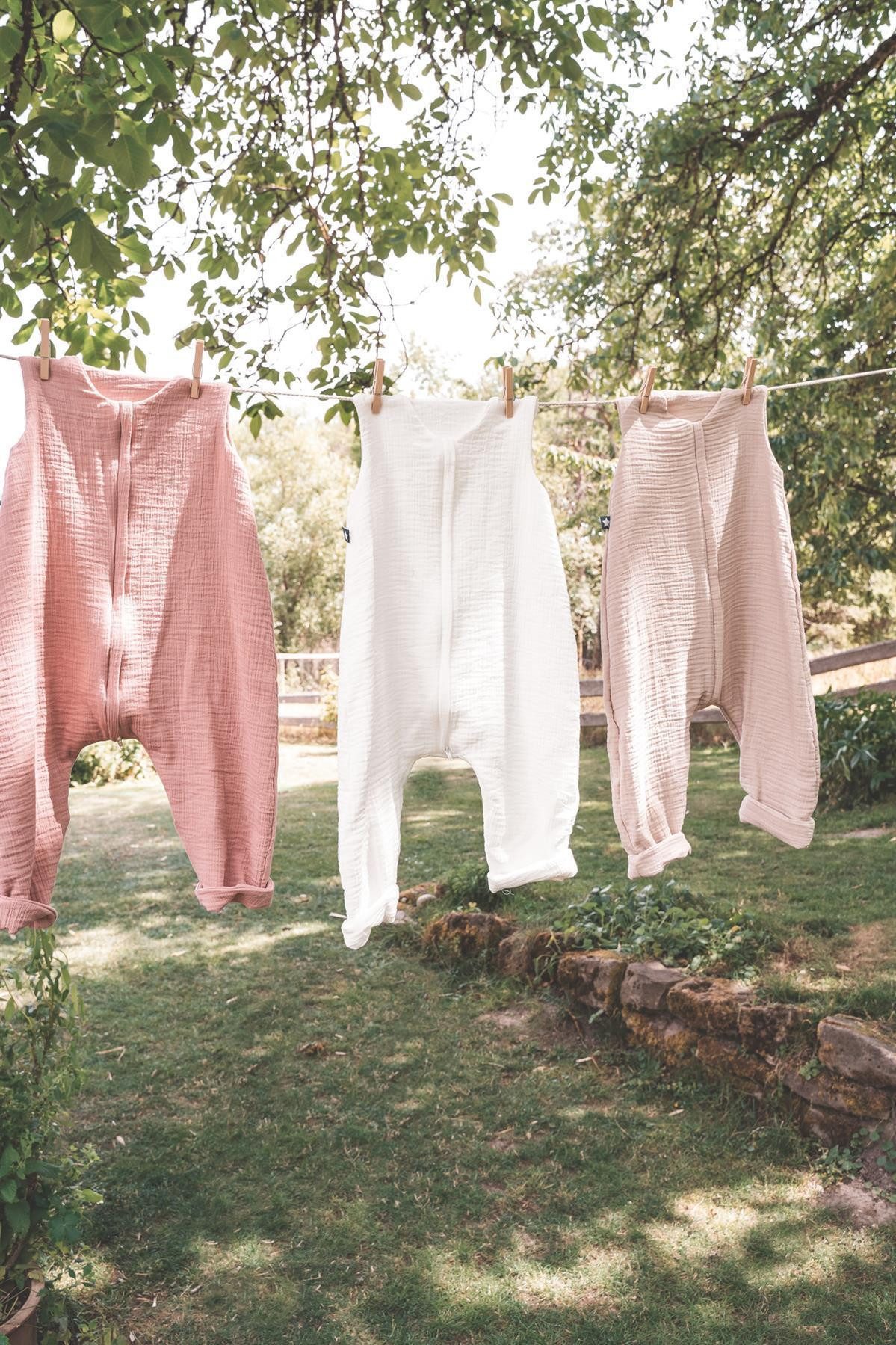 Julius Zöllner Babyschlafsack dusty rose Jumper Musselin 92 (1 tlg), Schlafsack Babyschlafsack