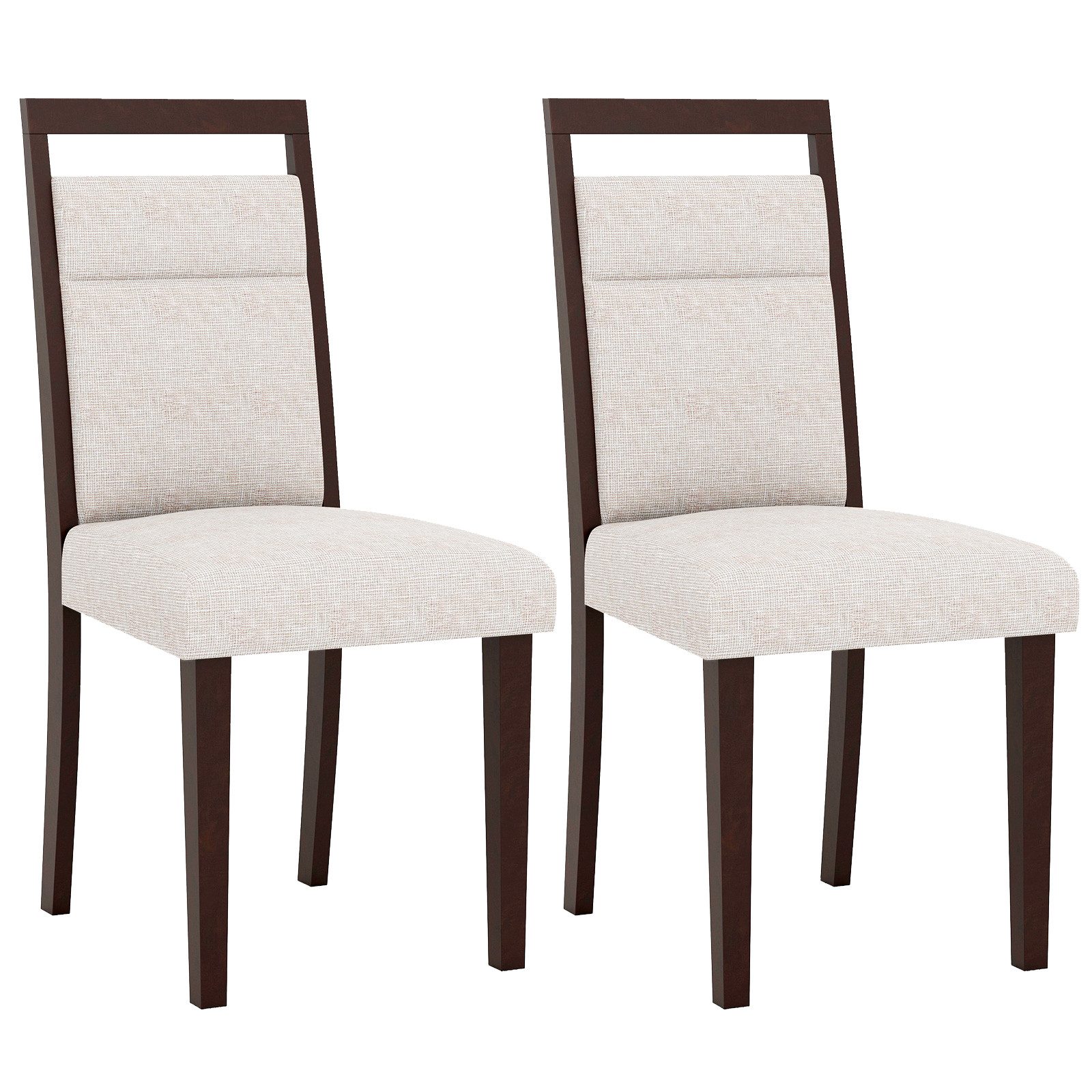 COSTWAY Esszimmerstuhl (2 St), Küchenstuhl Holz, Esstisch Stühle mit gepols günstig online kaufen