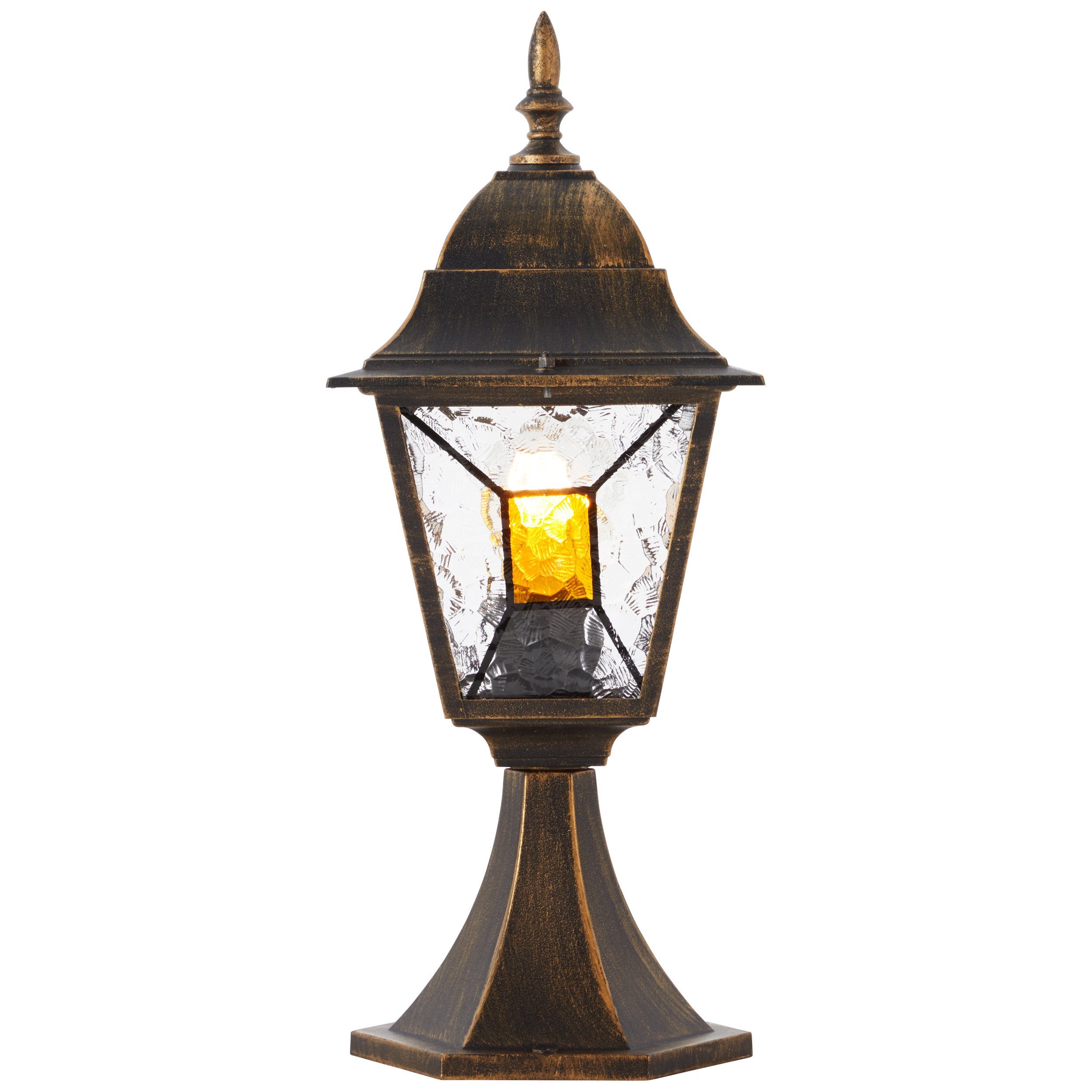 Lightbox Außen-Stehlampe, ohne Leuchtmittel, Außen Sockellampe, 44 cm, E27, max. 60 W, IP44, Metall/Glas