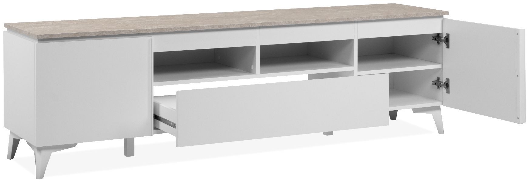 Finori TV-Board Bertrix 56A, Sandstein, weiß, günstig online kaufen