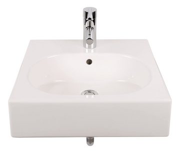 aquaSu Waschbecken Vienta (Hänge-Waschtisch, 2-St., Waschbecken), 50 cm, Handwaschbecken, Keramik,Weiß, 049993