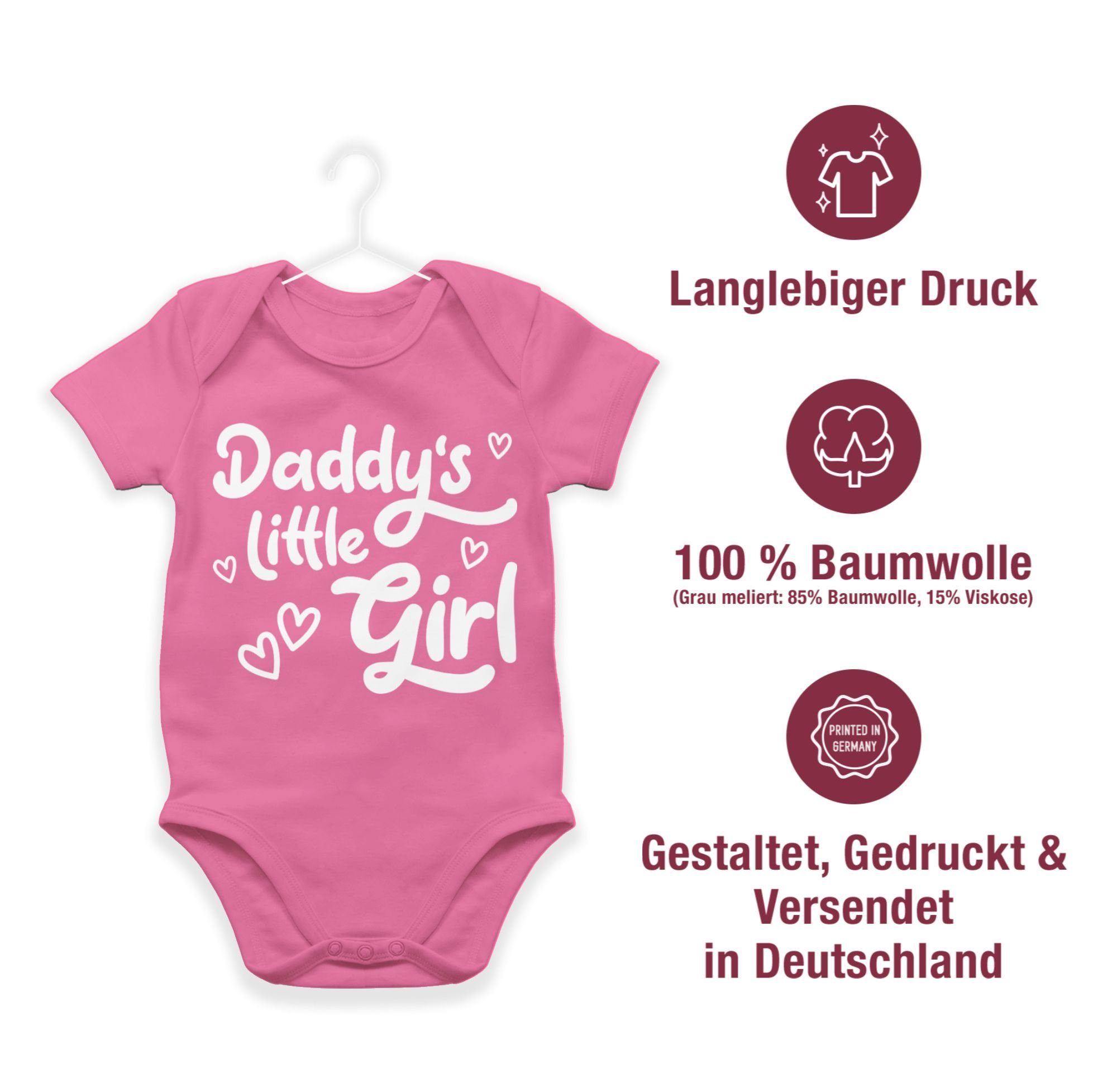 Vatertag Shirtbody Daddy's Baby süß 2 Geschenk Girl weiß Pink Shirtracer little