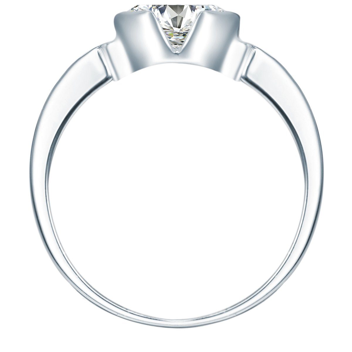 Rafaela Donata Silberring Damen-Ring aus 925 Sterling Silber, mit Zirkonia in Herz-Optik