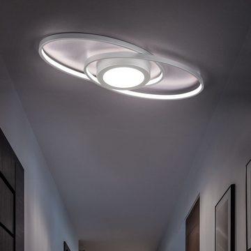 etc-shop LED Deckenleuchte, LED-Leuchtmittel fest verbaut, Warmweiß, Deckenleuchte dimmbar titan Wohnzimmer Switch Dimmer Modern
