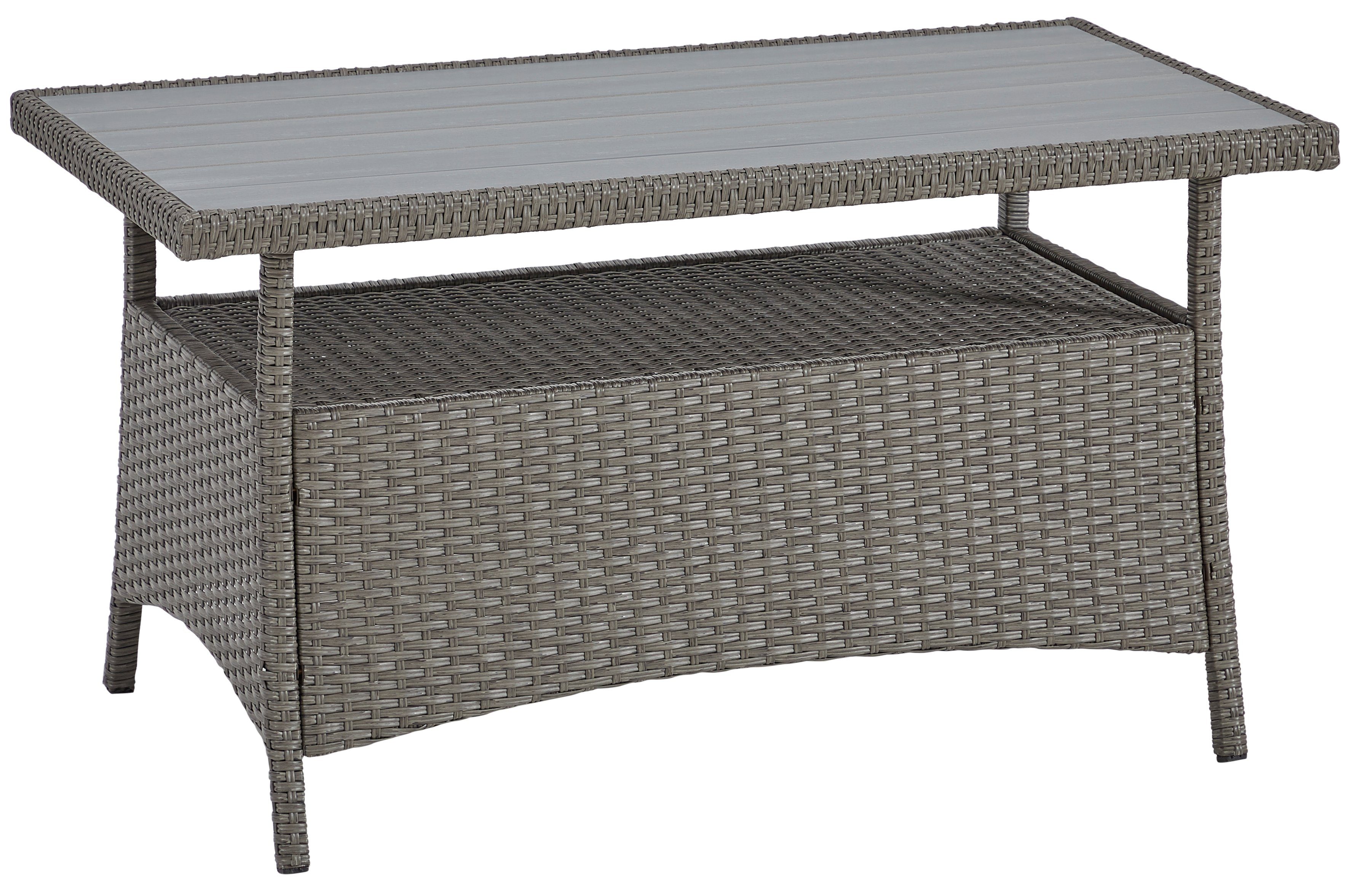 KONIFERA Gartenlounge-Set Vigo, (Set, 8-tlg., 2x Sessel, 1x 2er Sofa, 1x Tisch 120x60x60cm, inkl. Auflagen), Polyrattan, Aluminium, verstellbare Rückenlehne und Fußablage