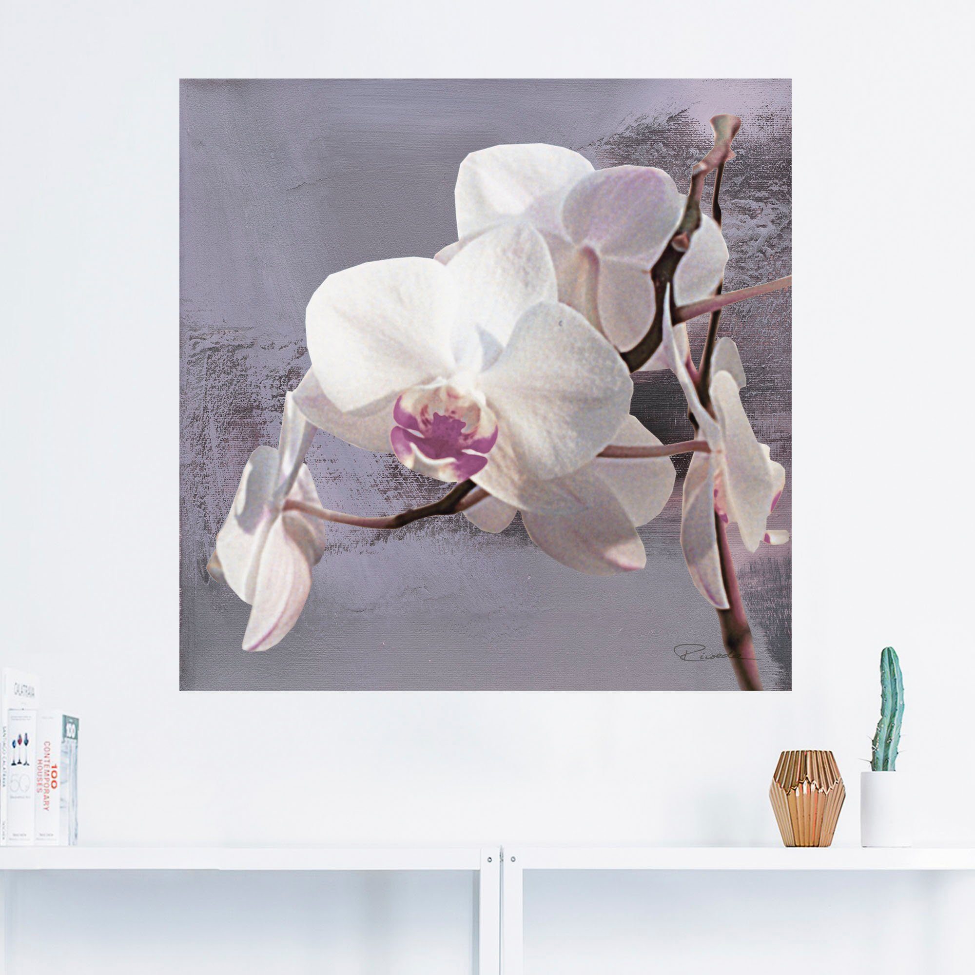 Artland Wandbild Orchideen vor oder (1 Blumen St), versch. in Alubild, Leinwandbild, als Größen Wandaufkleber Violett Poster I