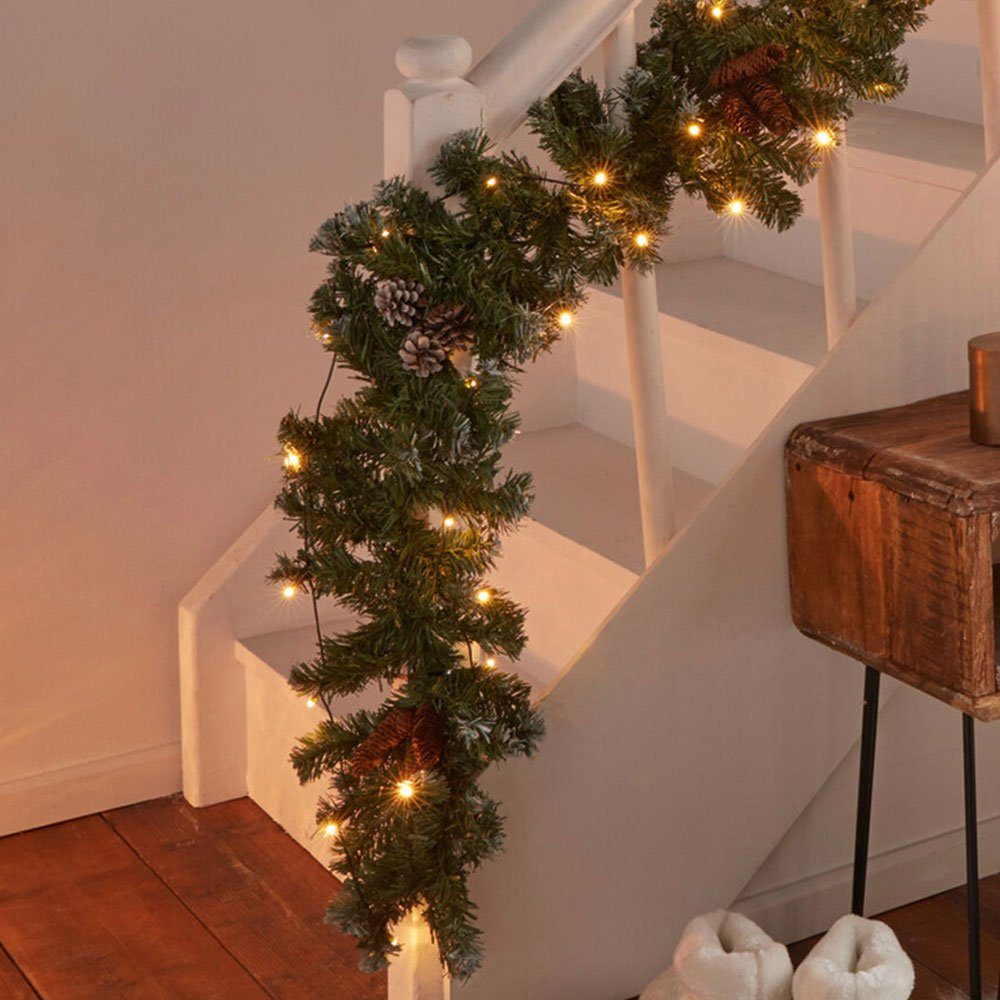 Home-trends24.de Girlanden LED Tannengirlande Girlande Winter Weihnachten Beleuchtung Deko