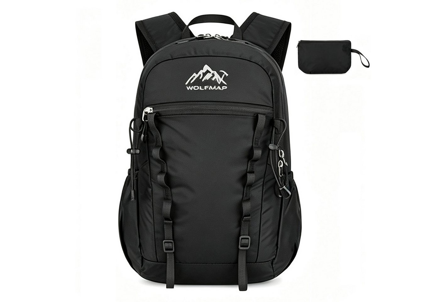 Fyrove Wanderrucksack 15L Wanderrucksack Kleiner Rucksack Leichter Daypack Tagesrucksack (für Wandern Daypack Travel Rad und Ausflug, Schwarz)