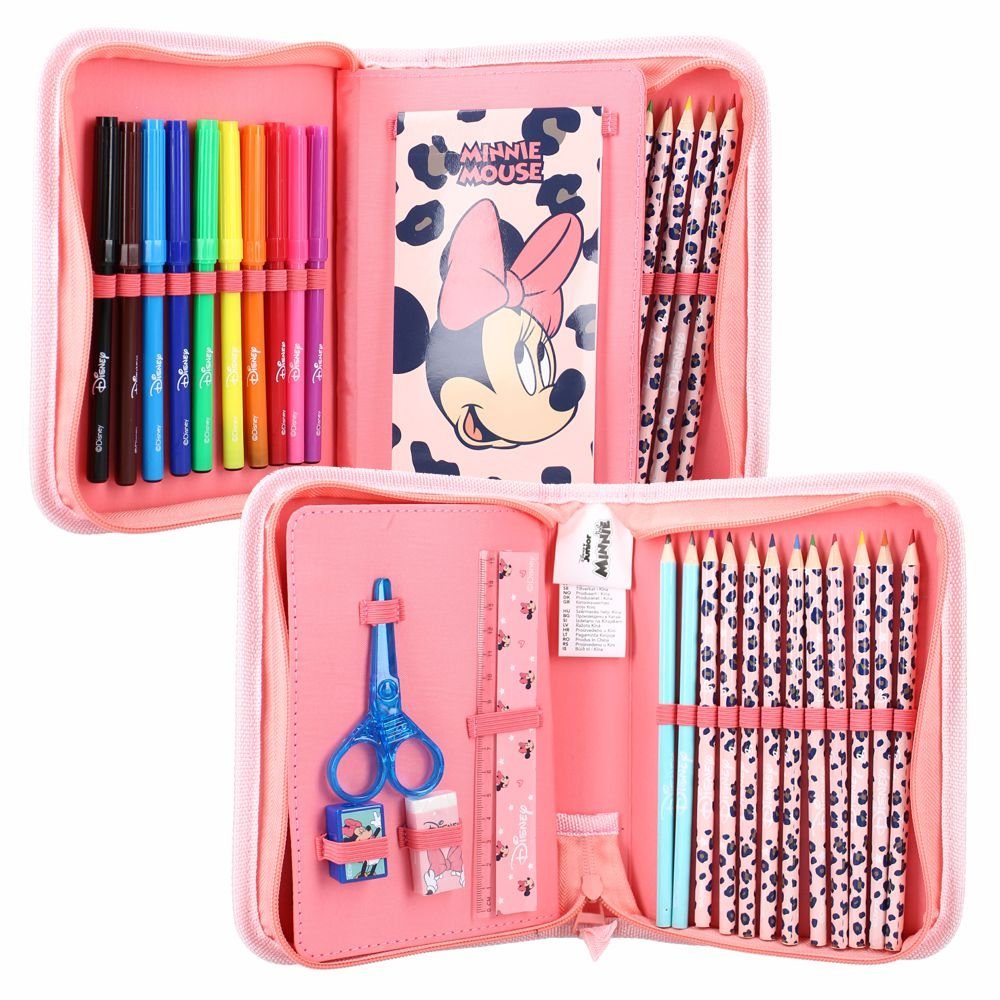 Disney Minnie Mouse Federtasche Federtasche gefüllt Stifte-Etui Minnie Mouse Federmappe Disney
