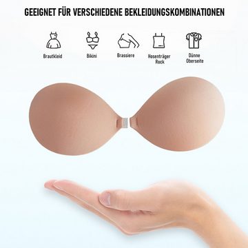 CALIYO Klebe-BH Klebe BH Push up BH Rückenfrei 2-Tlg, Trägerloser BH, Rückenfreier BH (2-tlg) Wiederverwendbarer unsichtbarer Klebe-BH für rückenfreie Kleidung