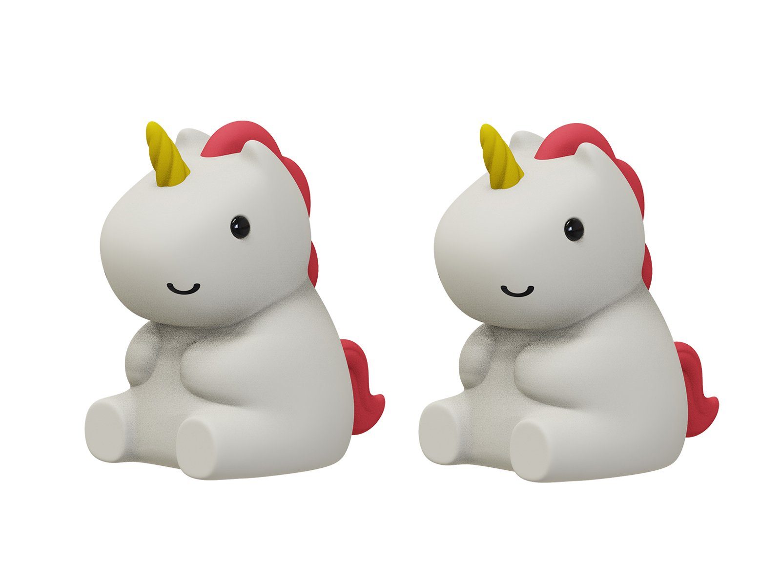 niermann LED Nachtlicht, USB-Ladefunktion, LED fest integriert, warmweiß, 2er Set Stilllicht dimmbar, Kinderzimmerleuchten Einhorn Höhe 13cm