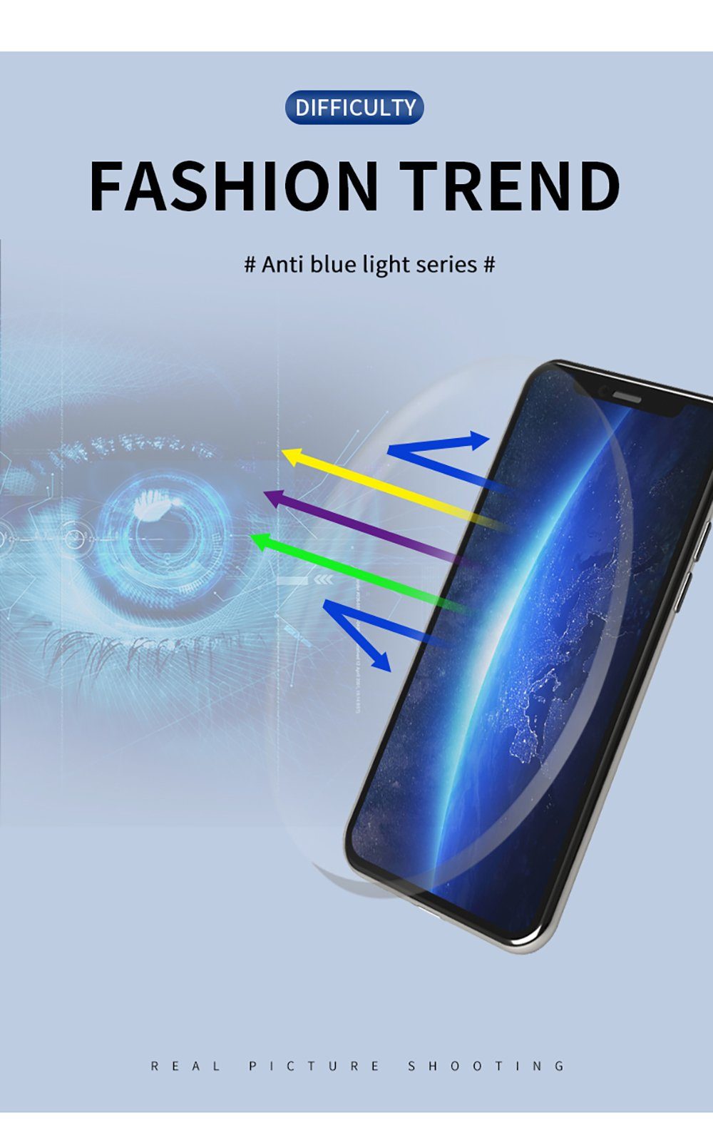 blaue bedruckte Mode presbyopische Gläser lila Lesebrille Rahmen anti PACIEA