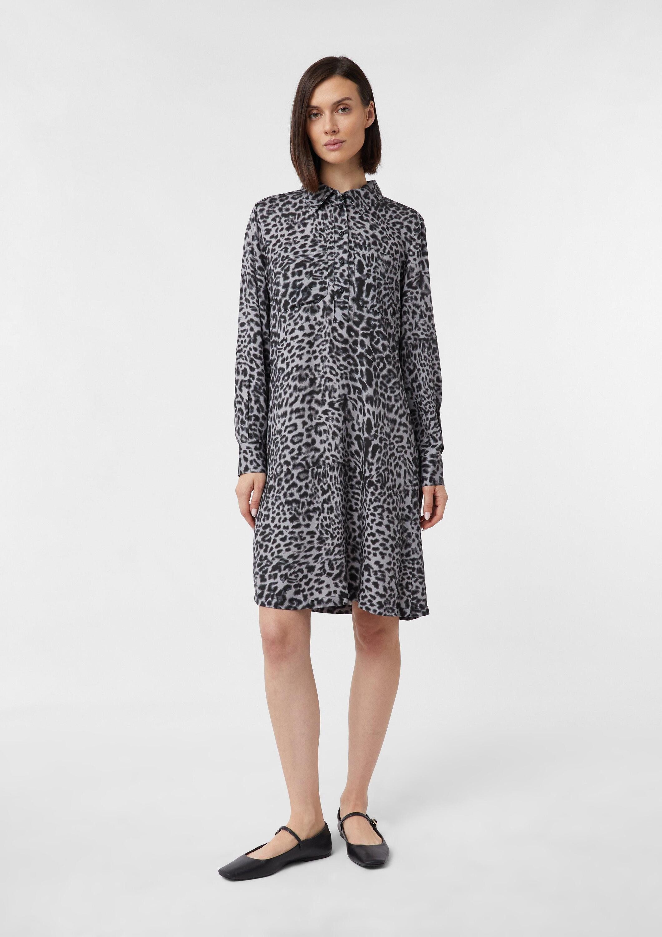 comma Minikleid Kleid Hemdblusenkleid aus Viskose günstig online kaufen