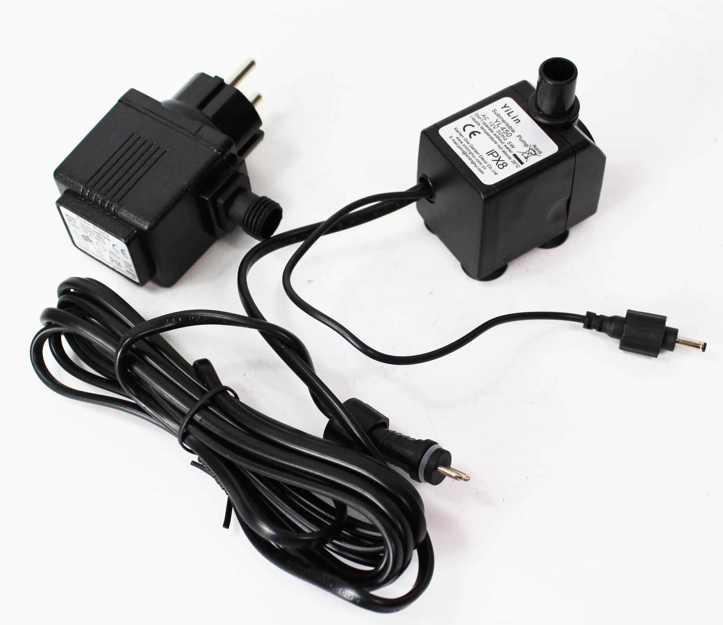 Arnusa garden fountain with LED lighting, plantable, 57x35x45 cm, complete LED set, concrete look