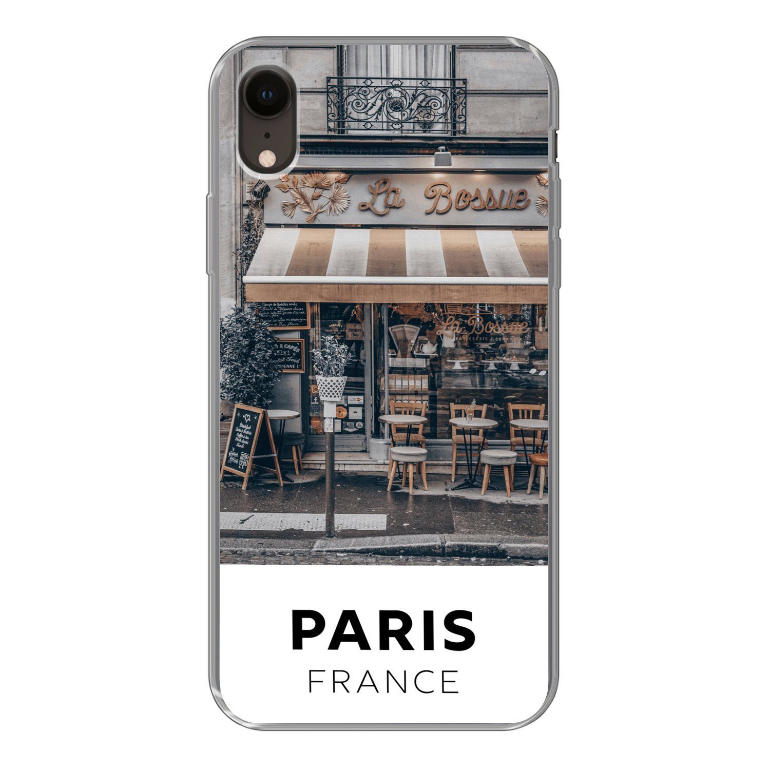 MuchoWow Handyhülle »Paris - Frankreich - Cafe«, Handyhülle Telefonhülle  Apple iPhone XR