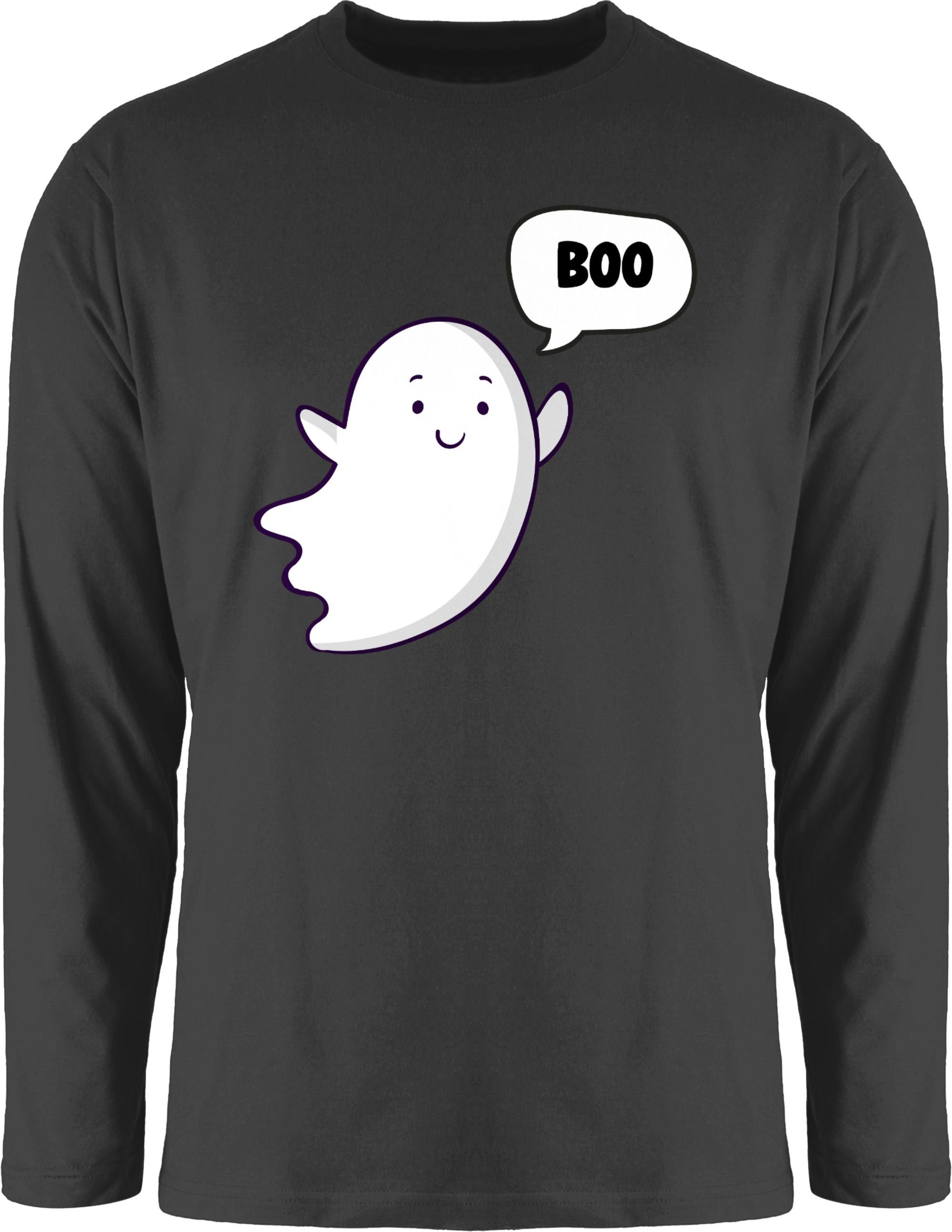 Shirtracer kleiner Ghost Schwarz Halloween Kostüme Rundhalsshirt Herren Gespenst Süßer Geist Geister 1