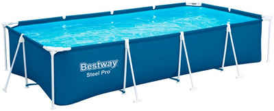 Bestway Framepool Steel Pro™, Frame Pool ohne Pumpe 400x211x81 cm, dunkelblau