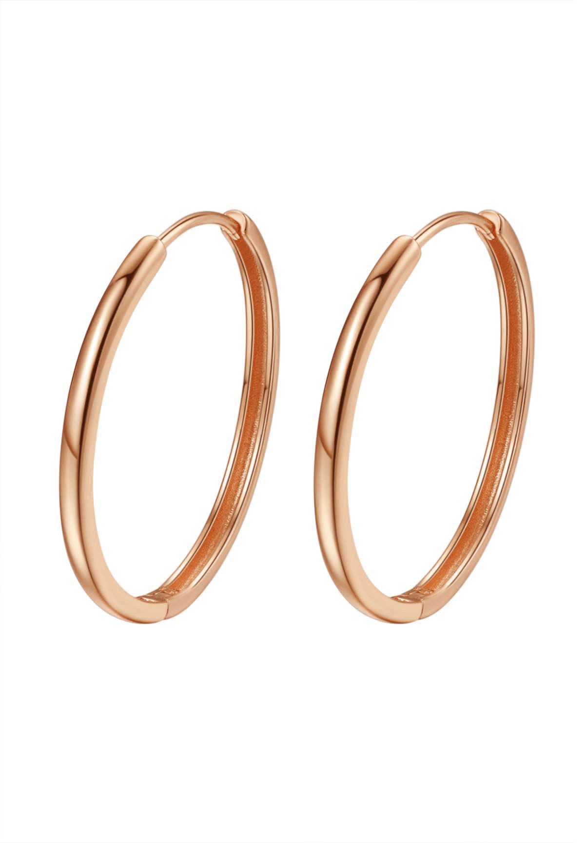 Hey Happiness Paar Creolen Silber 925 18K Roségold vergoldet, Basic Ohrring günstig online kaufen