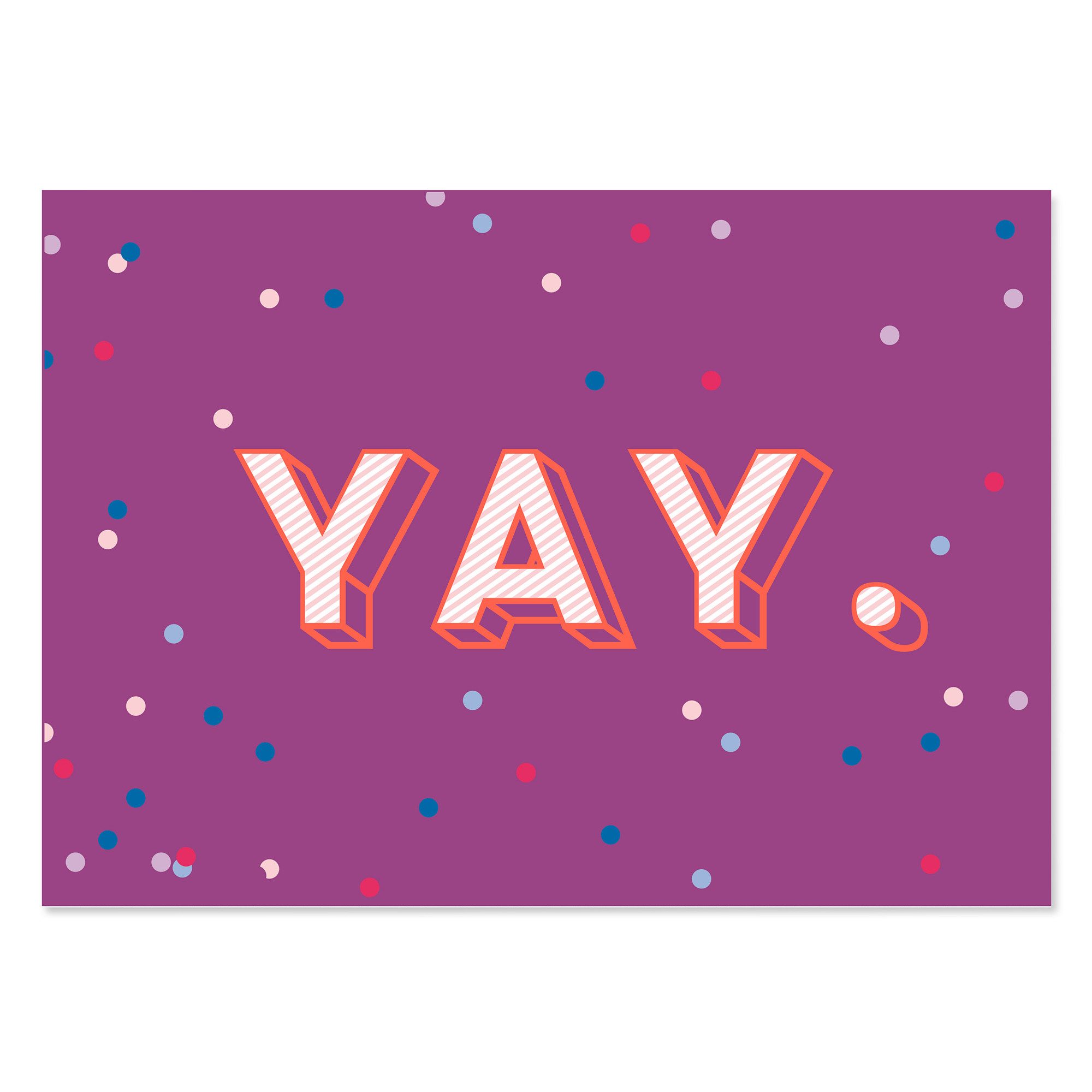 Bow & Hummingbird Glückwunschkarte Postkarte „YAY.“ Karte für Prüfung, Abschluss und besondere Erfolge, aus 100% Recyclingpapier