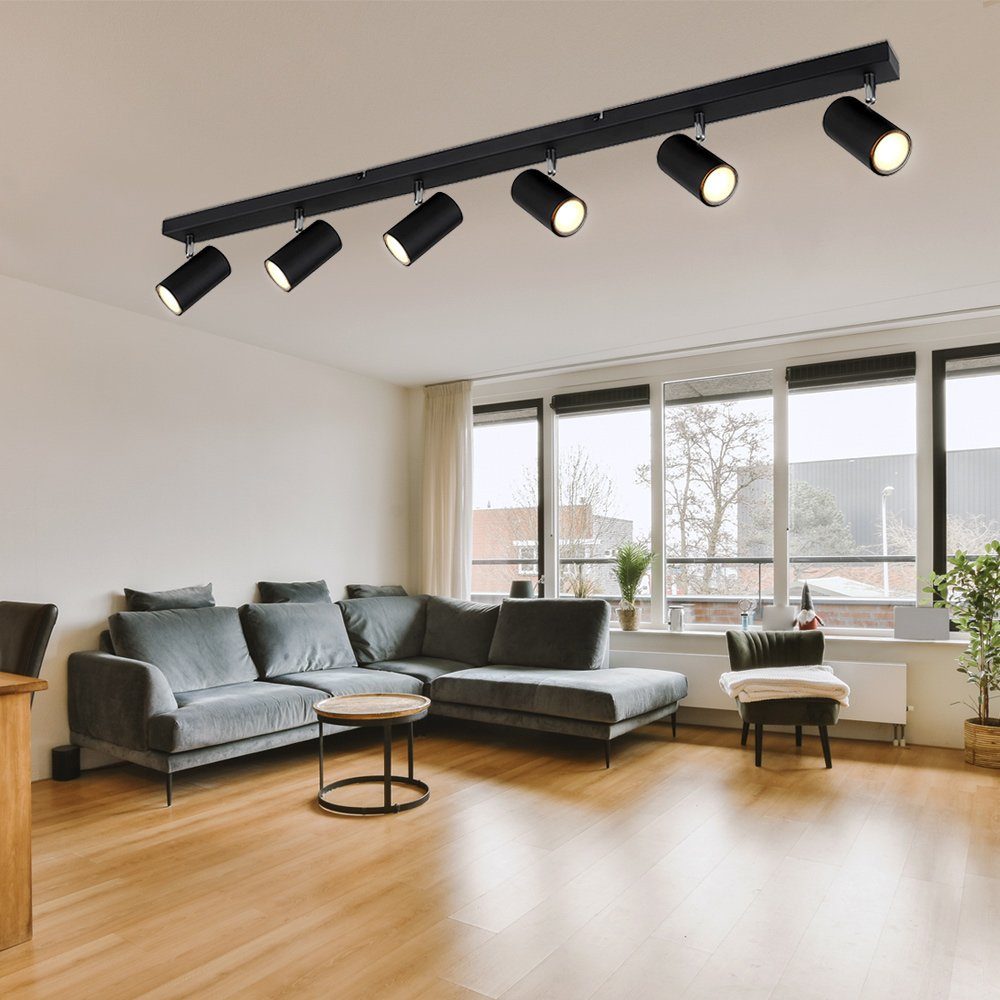 GLOBO LIGHTING Deckenspots, Leuchtmittel nicht inklusive, Deckenleuchte Spotleiste Deckenstrahler 6-flammig Wohnzimmerleuchte