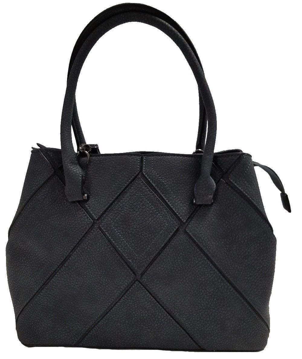 Betty Barclay Handtasche BB-1128-JU, Shopper Bag in Karo Look, Reißverschlussfach außen