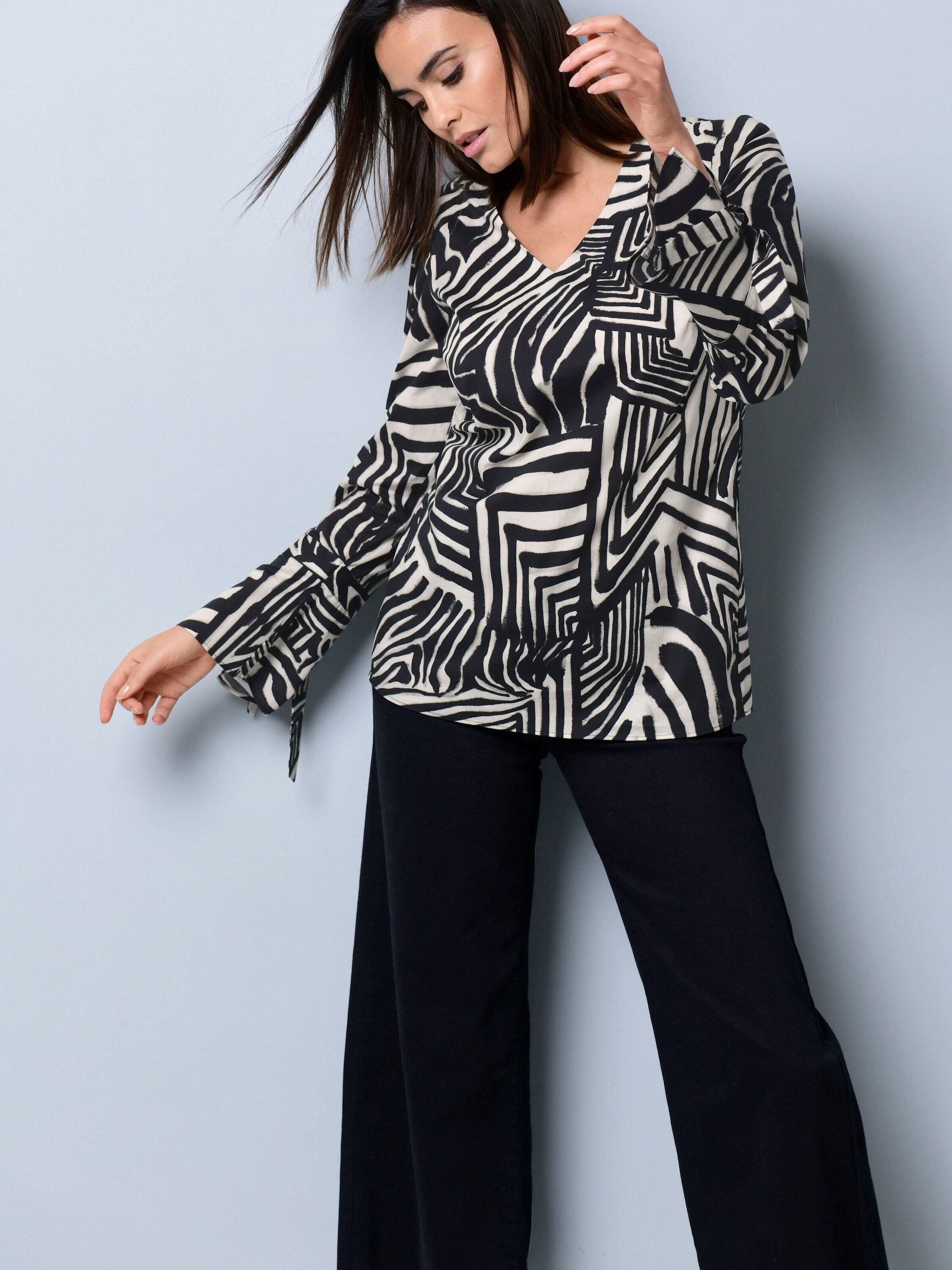 Alba Moda Hemdbluse Moderne Bluse mit grafischem Muster