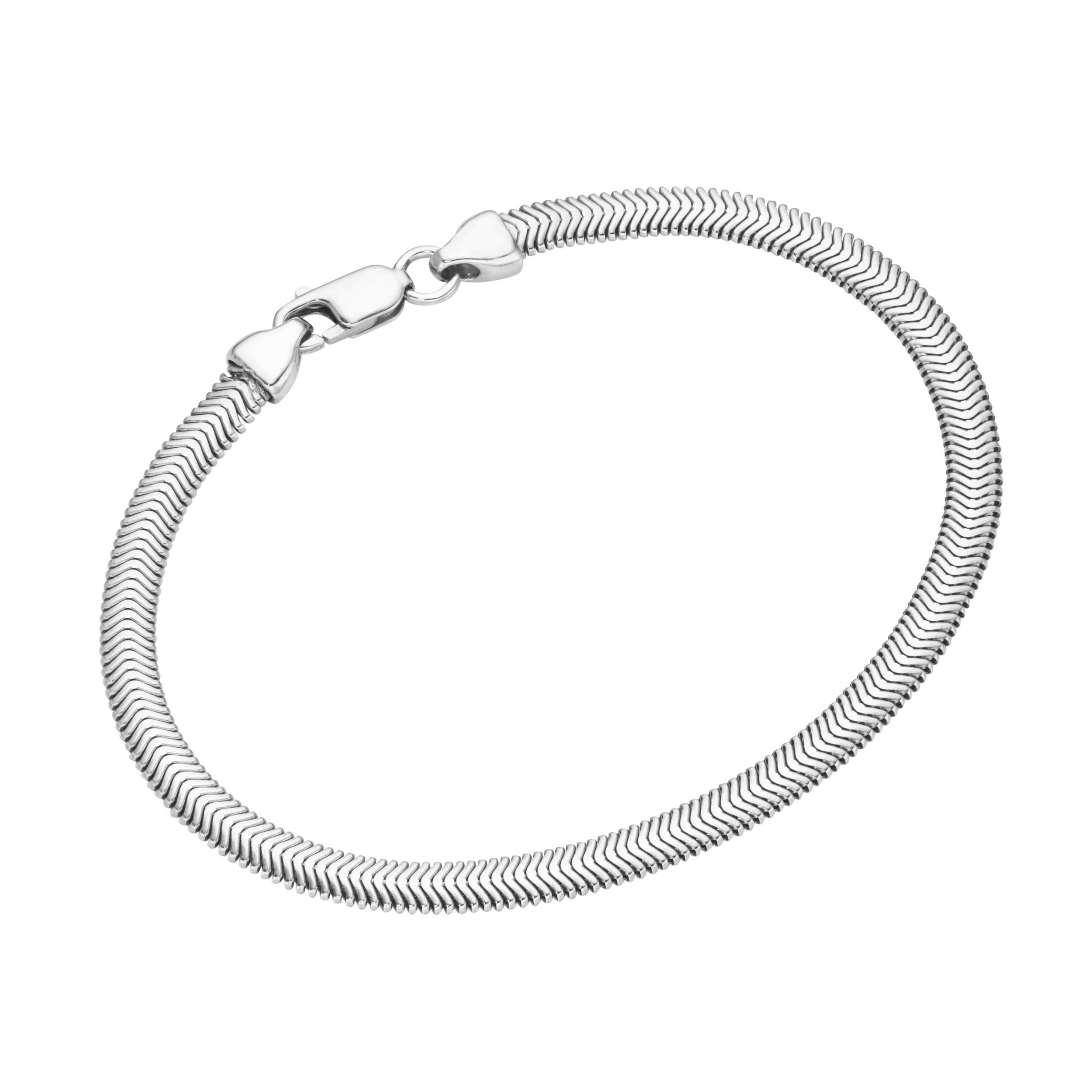 Schlangenkette Silber 925 Armband gedrückte Smart Jewel massiv,