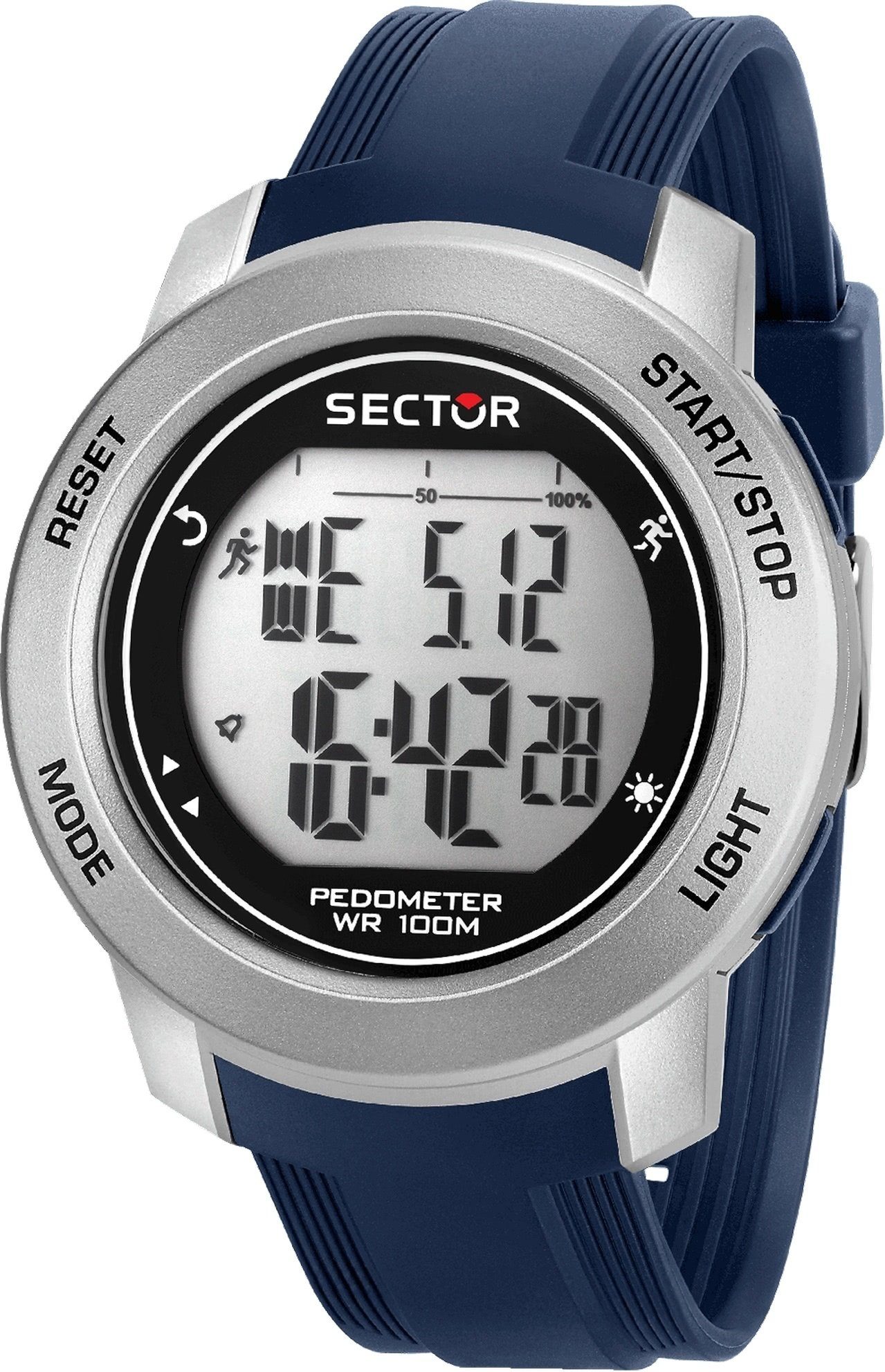 blau, groß Herren Herren Sector Sector Casual Armbanduhr Digitaluhr Armbanduhr eckig, Digital, (43,5x36,5mm), PURarmband