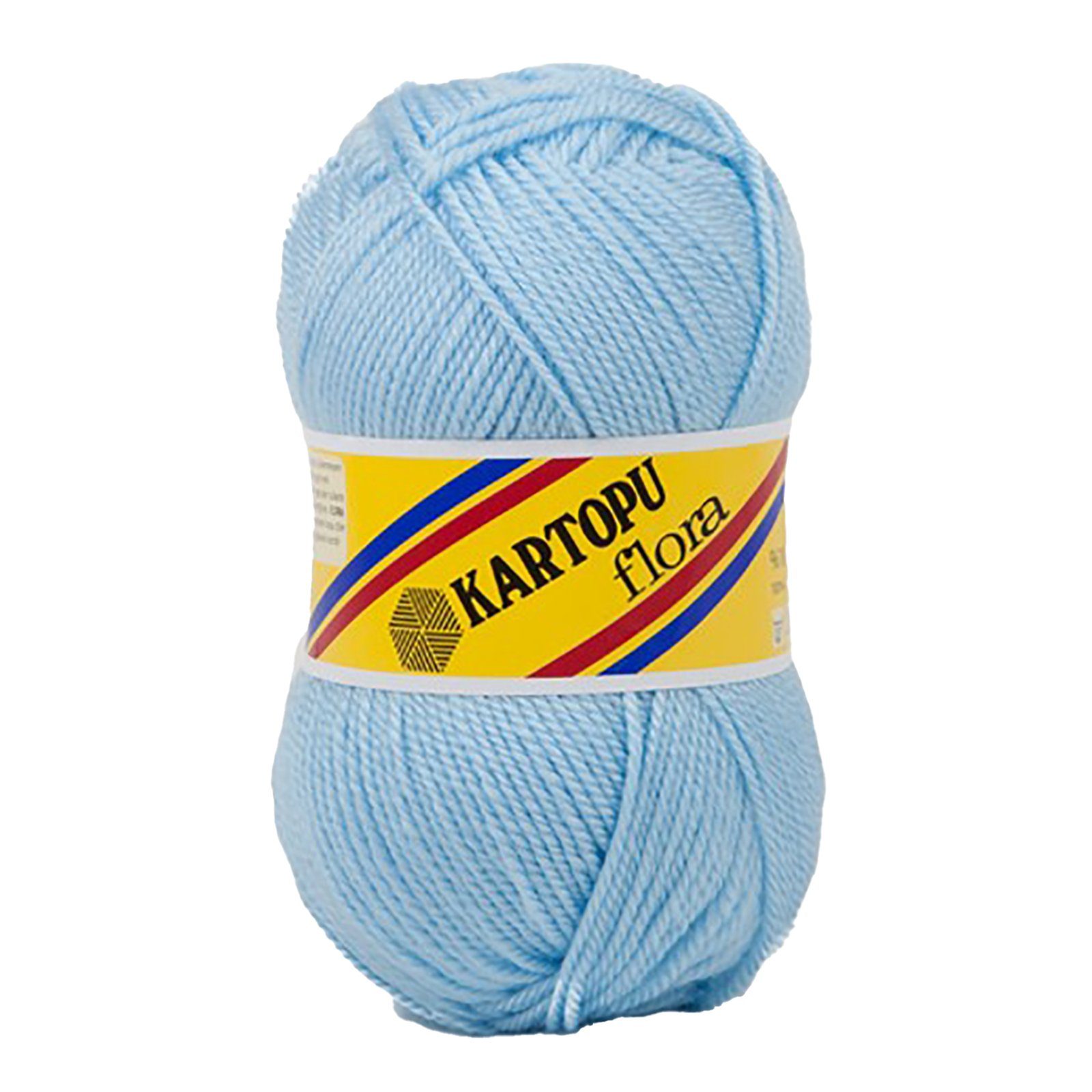 Kartopu 5 x 100g Strick-Häkel-Garn Kartopu Flora Acryl-Wolle Farbwahl Häkelwolle, 1150 m (5er-Pack), K540 hellblau