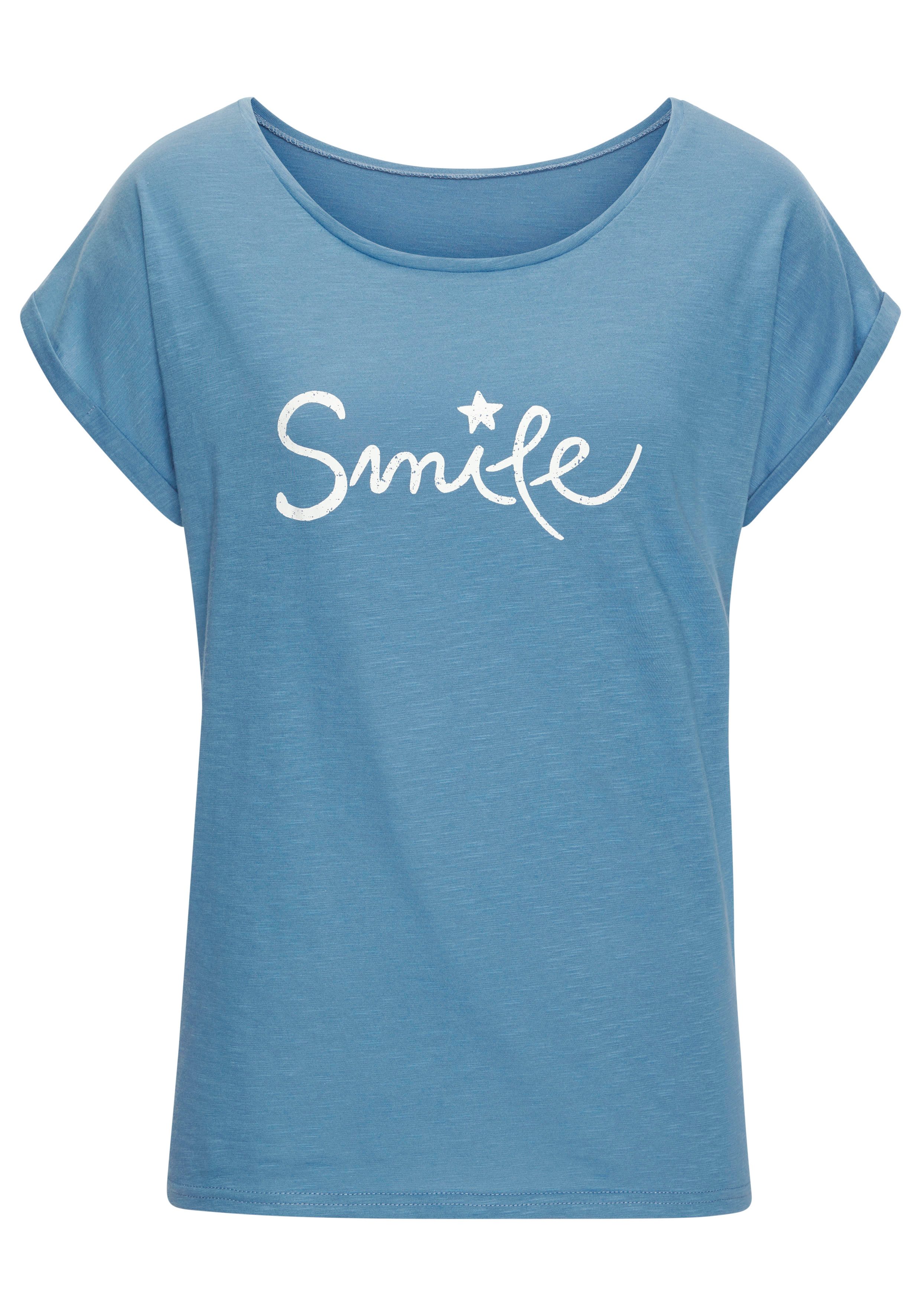 Beachtime T-Shirt mit Frontdruck "Smile" aus günstig online kaufen