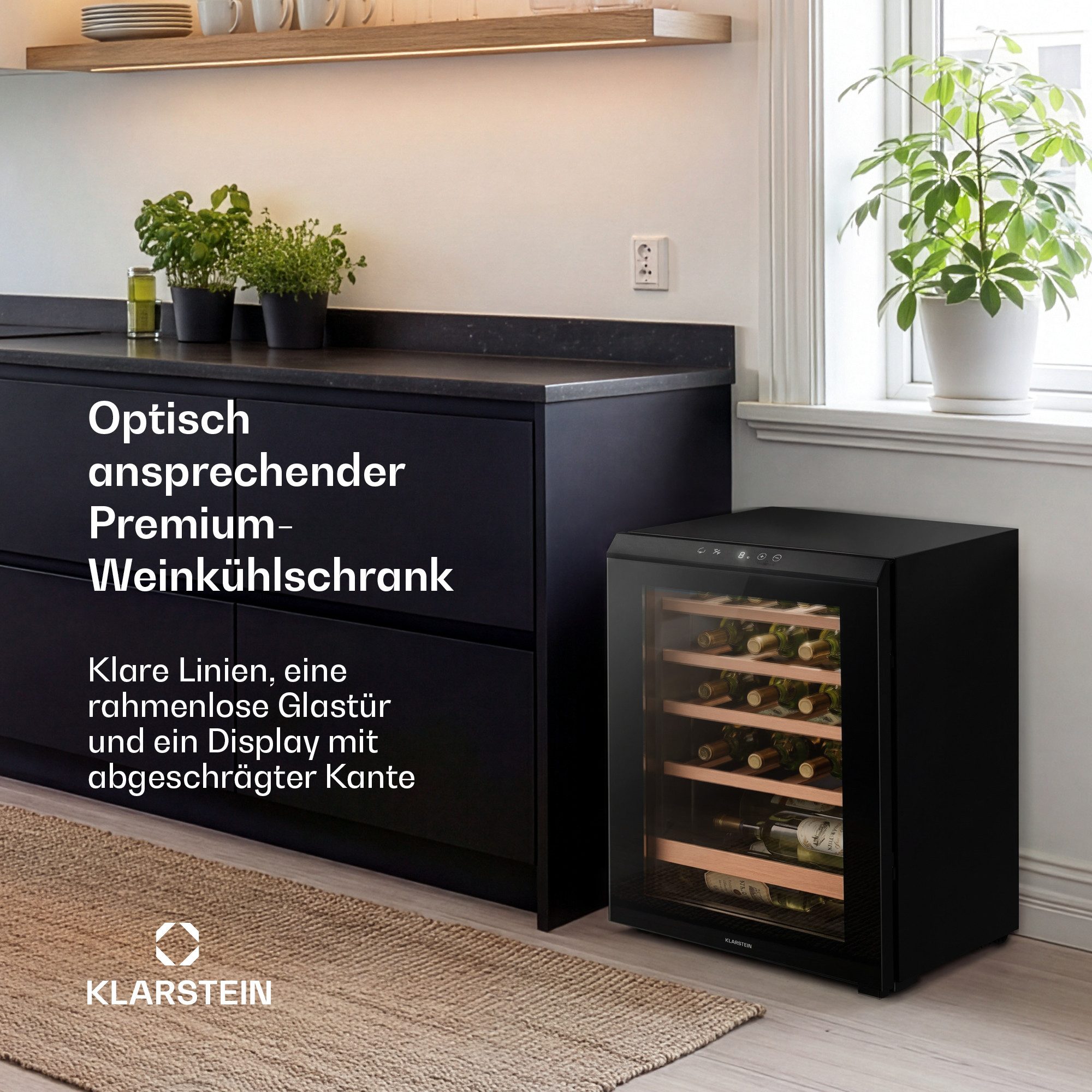 Klarstein Weinkühlschrank Bevora, für 20 Standardflaschen á 0,75l