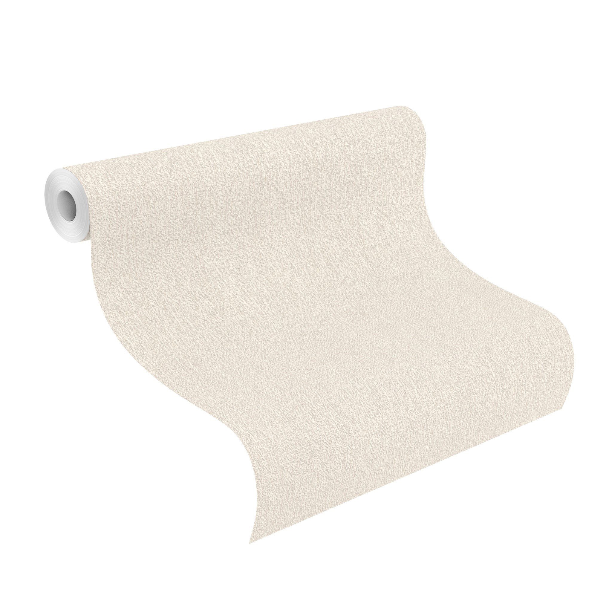 Rasch Vliestapete mit Stoffoptik in hellem Beige - my moments, strukturiert, einfarbig, uni, Leinenoptik, Strukturmuster, unifarben, Ton-in-Ton, (1 Rolle, 1 St), textile Struktur