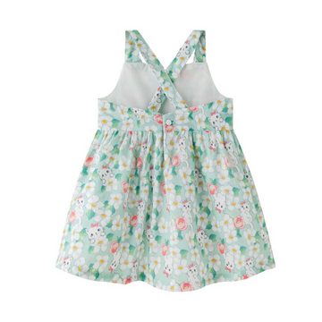 suebidou Midikleid Mädchenkleid Sommerkleid mit Kätzchen-Blumen Muster Baby Kleinkind