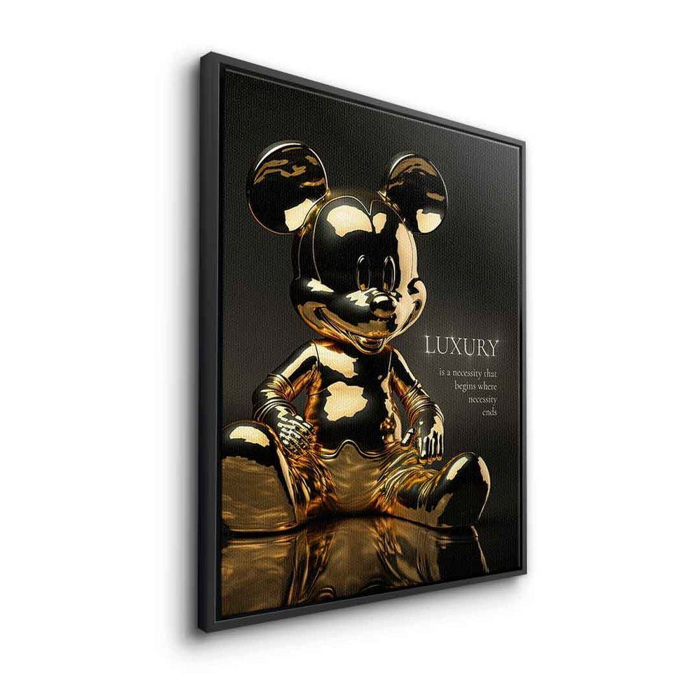 Leinwandbild, DOTCOMCANVAS® Maus Micky Mickey Zitat Motivationsspruch Mouse mi Rahmen Leinwandbild Luxury schwarzer