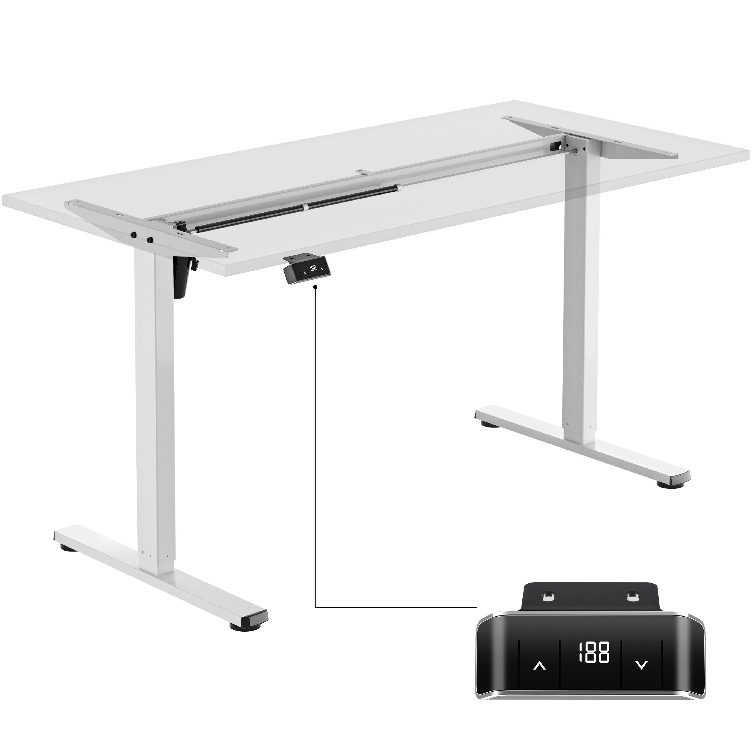 ONKRON Tischgestell Automatisiertes mit Motor für Tischplatten von 120 - 170 cm WDF221E-W, Automatisiert, mit Motor