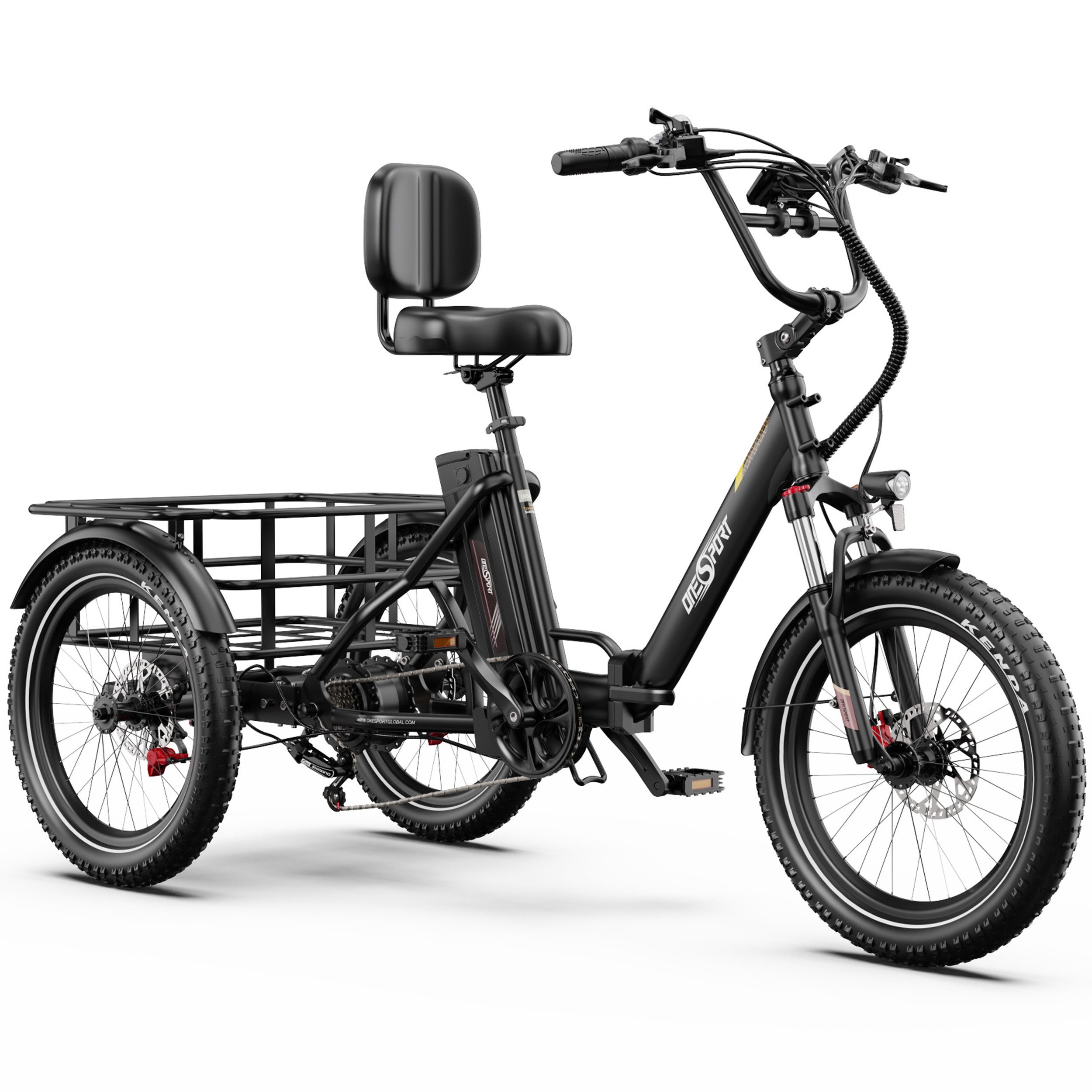 Onesport E-Bike Klapprad OT30Pro 3 rad Klappbar Faltbares Damen u. Herren E-Dreirad 864WH 90 km, Kettenschaltung, Heckmotor, 864 Wh, (Beleuchtungsset mit Batterieladegerät, Batterieschlüssel, Werkzeug), E-bikes 250W Klappbar Lastenrad Elektrofahrrad Dreir