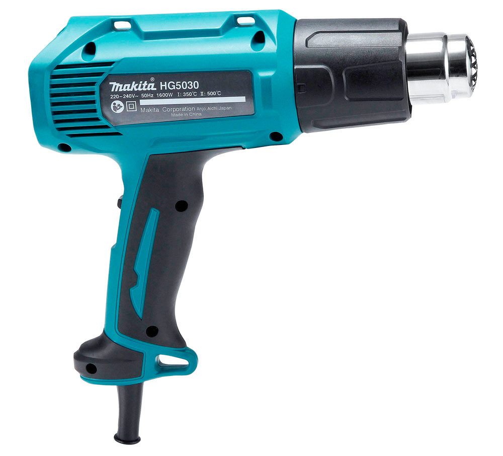 Makita Heißluftgebläse HG5030K, 1600 in W, (Komplett-Set, 6-tlg), mit 2 Temperaturstufen und Luftstromstärken, inkl. Aufbewahrungskoffer – Bild 5 von 5