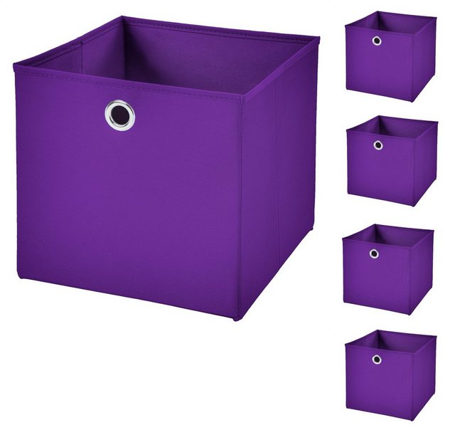 StickandShine Faltbox “5 Stück Faltboxen 28 x 28 x 28 cm faltbar ohne Deckel Aufbewahrungsbox in verschiedenen Farben (5er SET 28x28x28) 28cm”