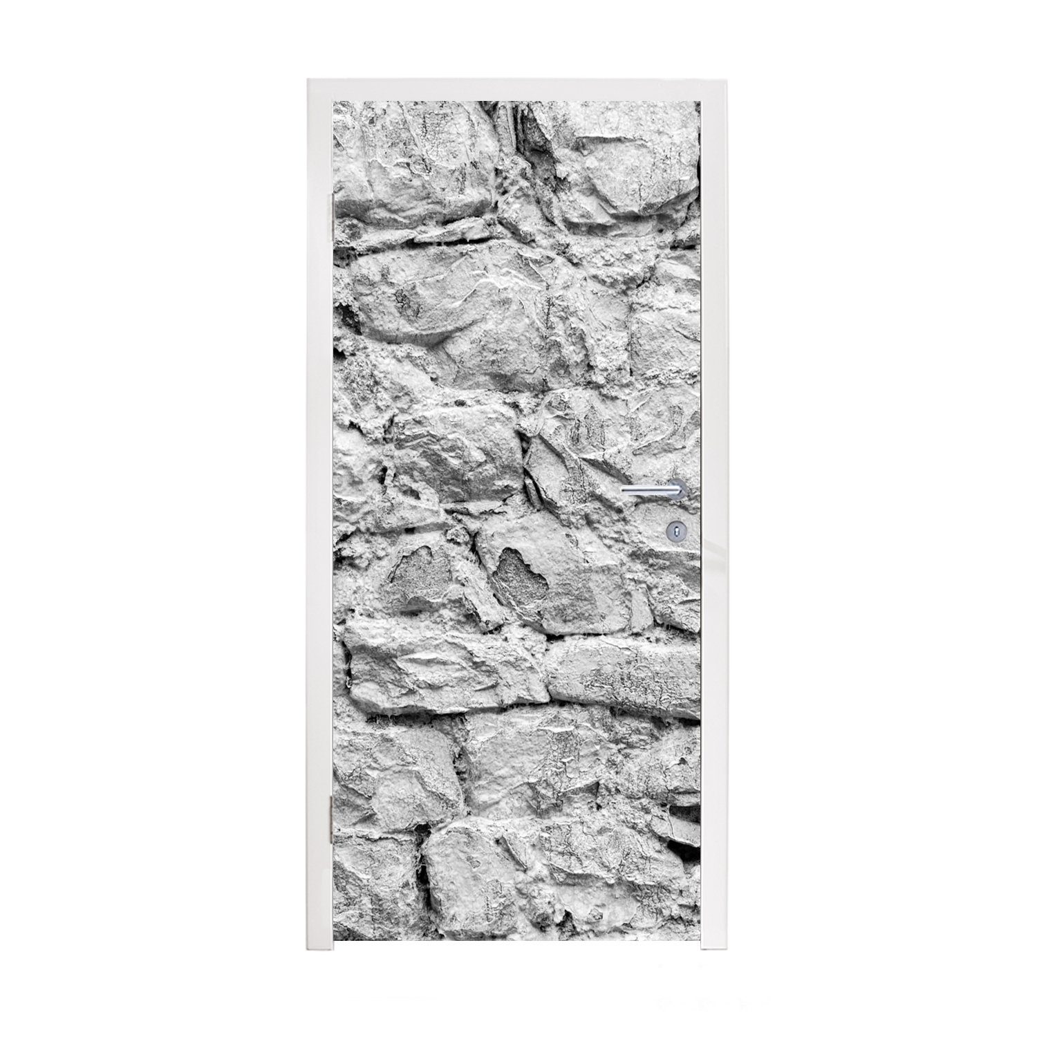 MuchoWow Türtapete Mauer - Felsbrocken Matt, 75x205 - (1 Fototapete Türaufkleber, St), Tür, Struktur, für bedruckt, cm