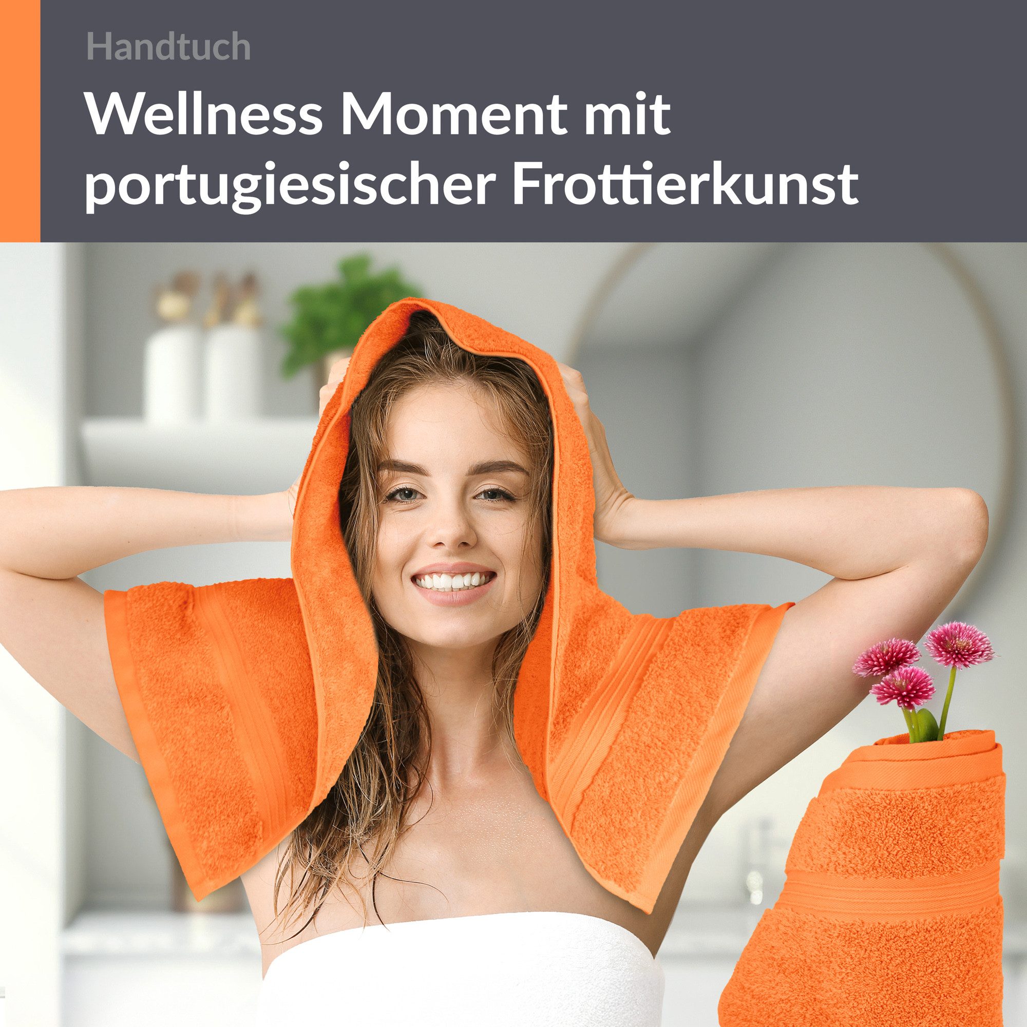 Lashuma Handtücher Linz, Frottee (2-St), Frottee Handtücher orange 50x100 c günstig online kaufen