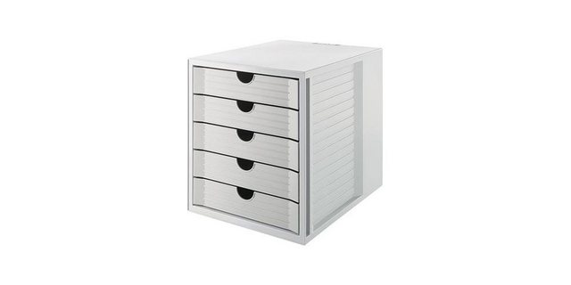 HAN Organizer “Schubladenbox KARMA 5 Schubfächer DIN A4 100 % Recyclingmaterial Gehäusefarbe: öko-grau Farbe der Schublade: öko-grau”